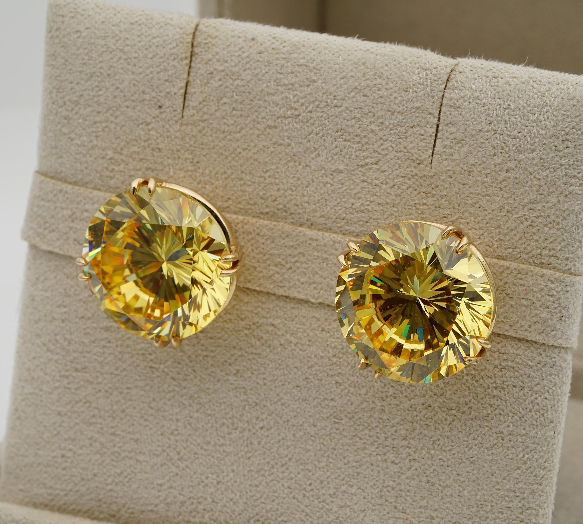 Exceptional Pair 41.60 Carat of Rare Mali Garnet Stud Earrings For Sale 2