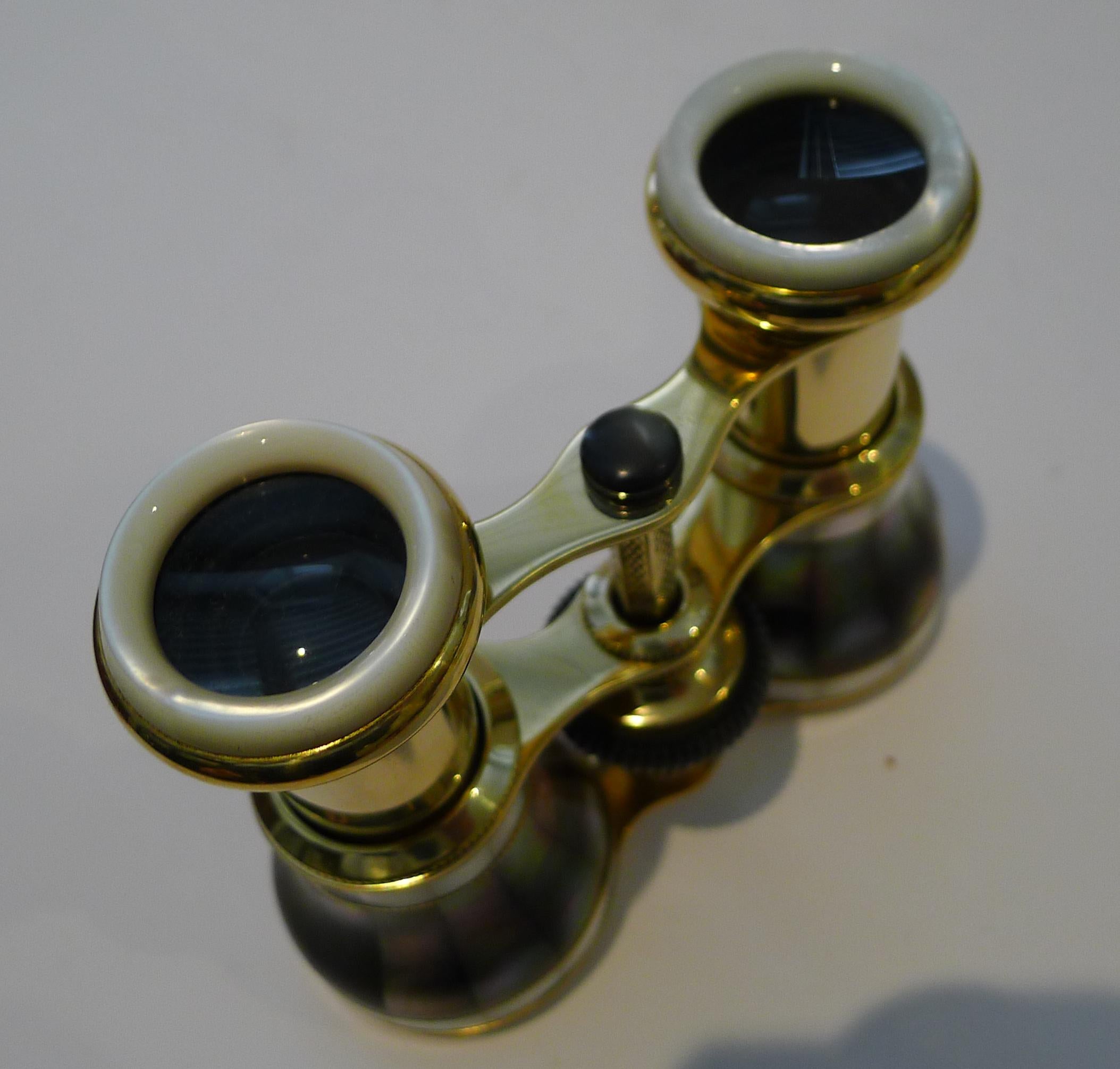 French Exceptional Pair Antique Opera Glasses by Colmont, Paris