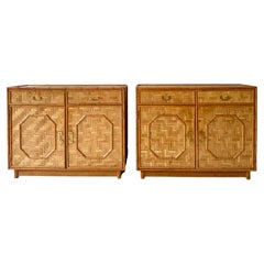 Exceptional Pair Bamboo and Rattan Sideboards