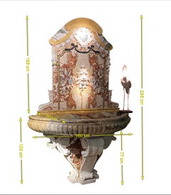 Exceptional Pair Italian Antique Marble Wall Fountains