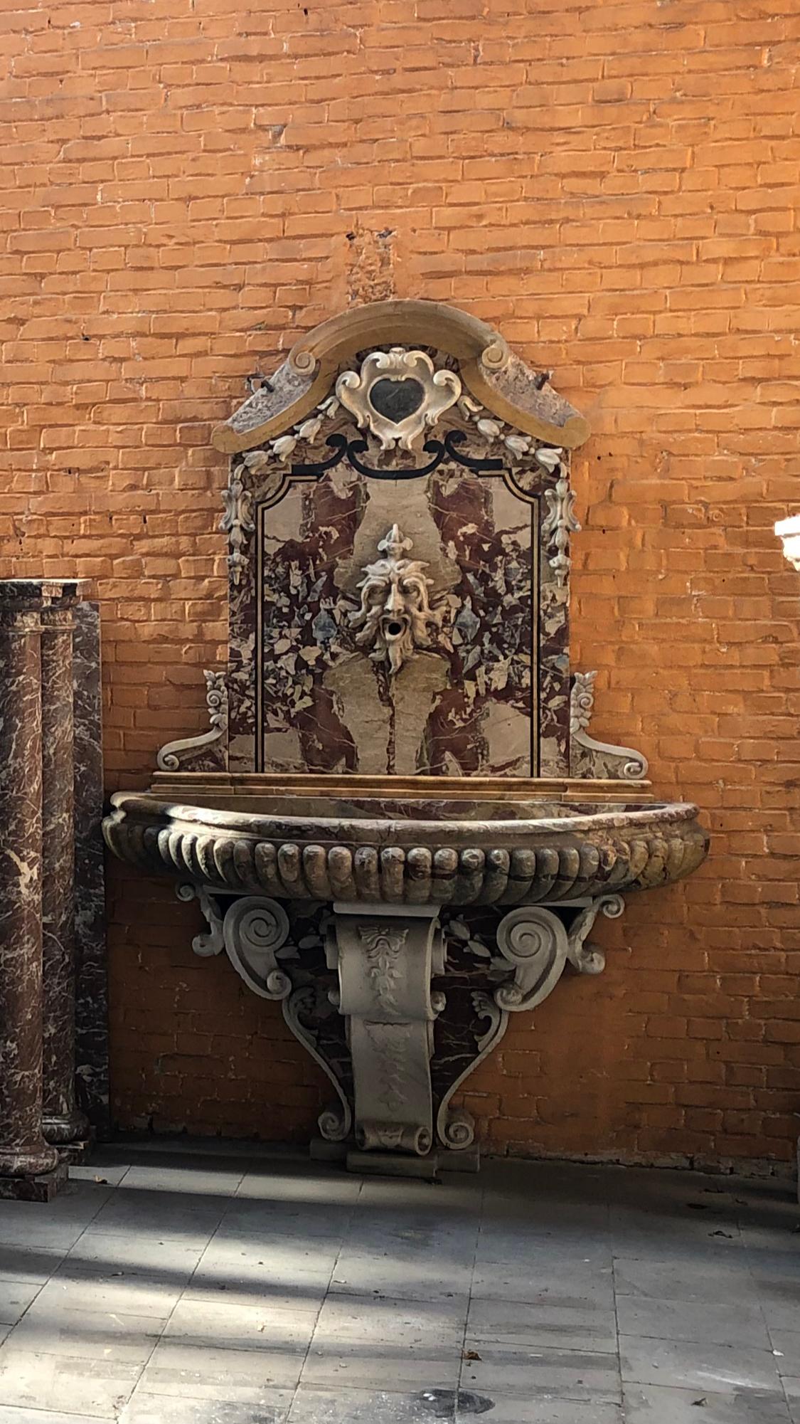 Exceptional Pair Italian Antique Marble Wall Fountains For Sale 1