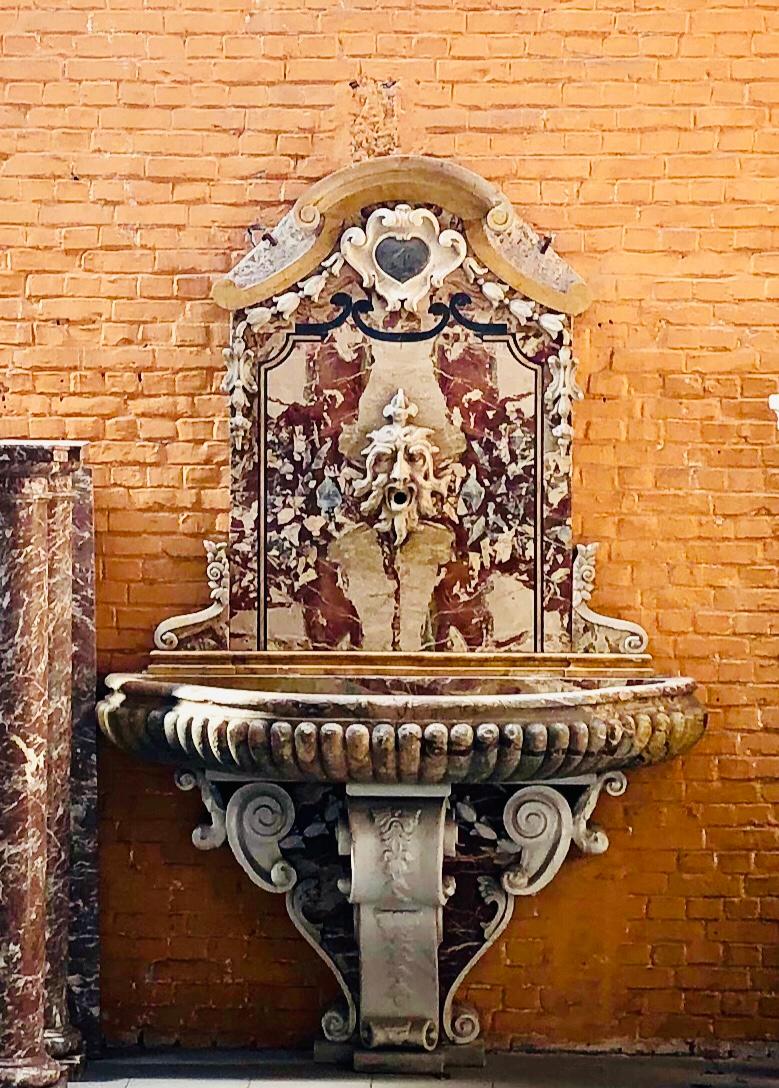 Exceptional Pair Italian Antique Marble Wall Fountains For Sale 2
