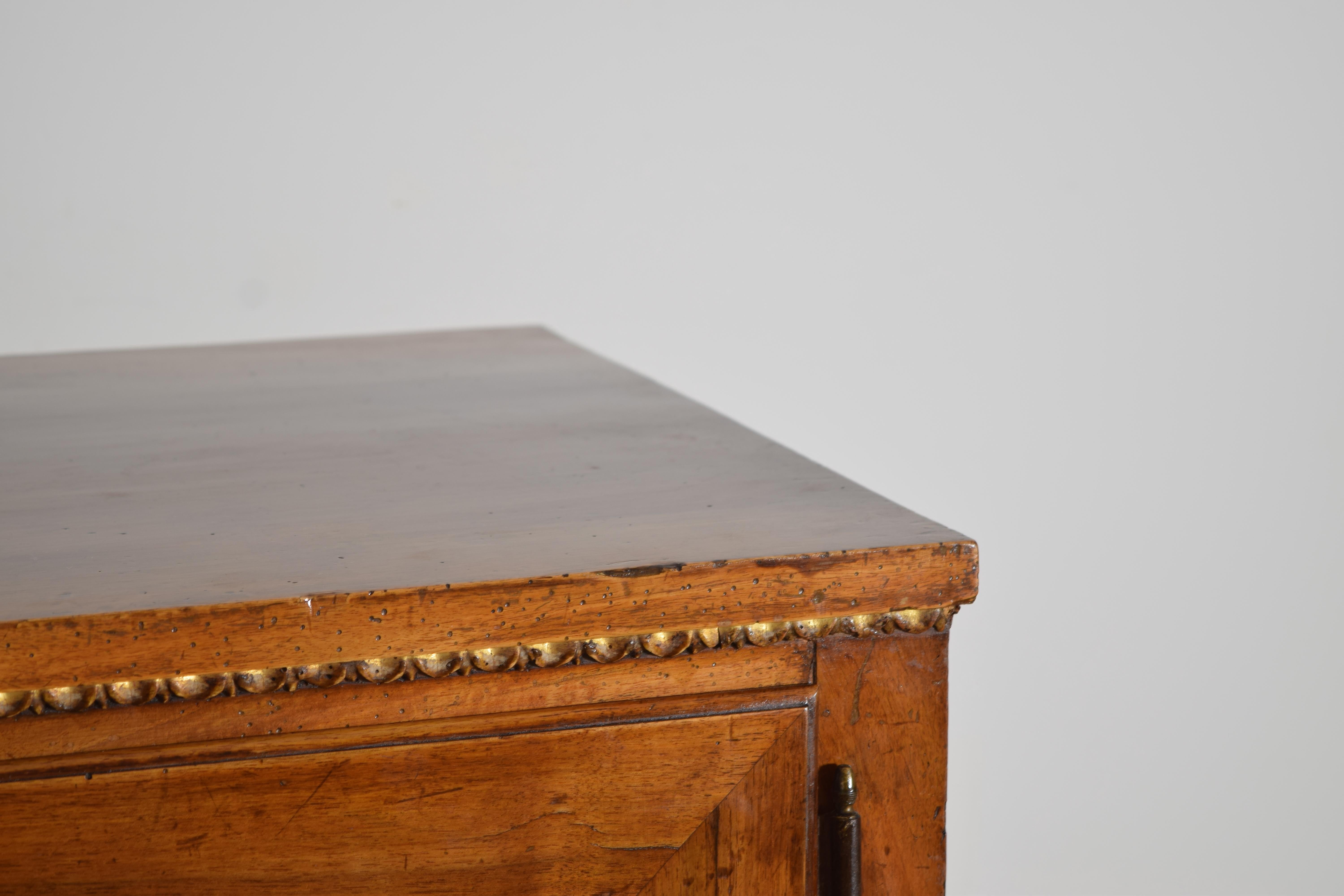 Exceptional Pair Italian, Veneto, Neoclassic Walnut & Giltwood Credenzas, c.1790 For Sale 8