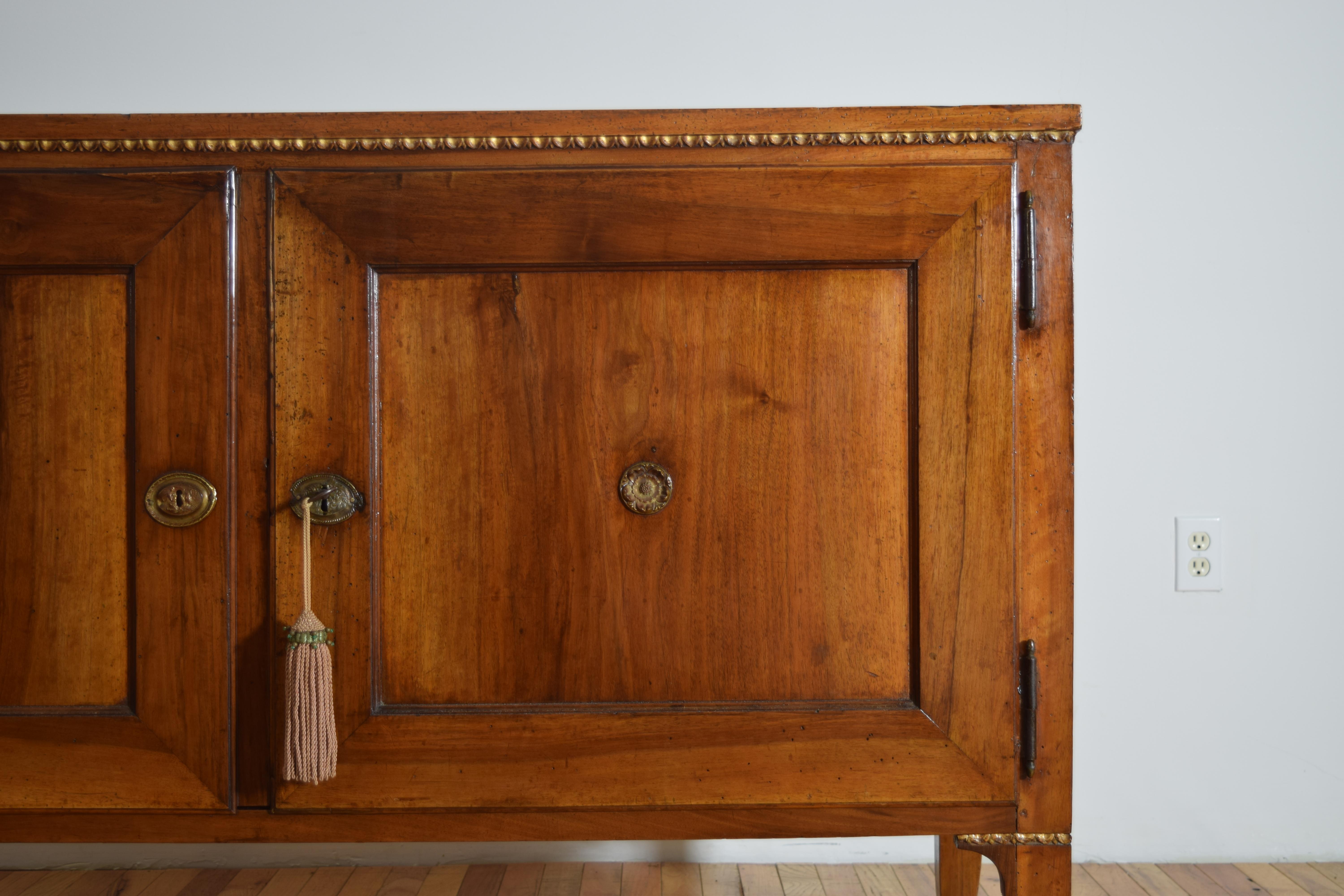 Exceptional Pair Italian, Veneto, Neoclassic Walnut & Giltwood Credenzas, c.1790 For Sale 10
