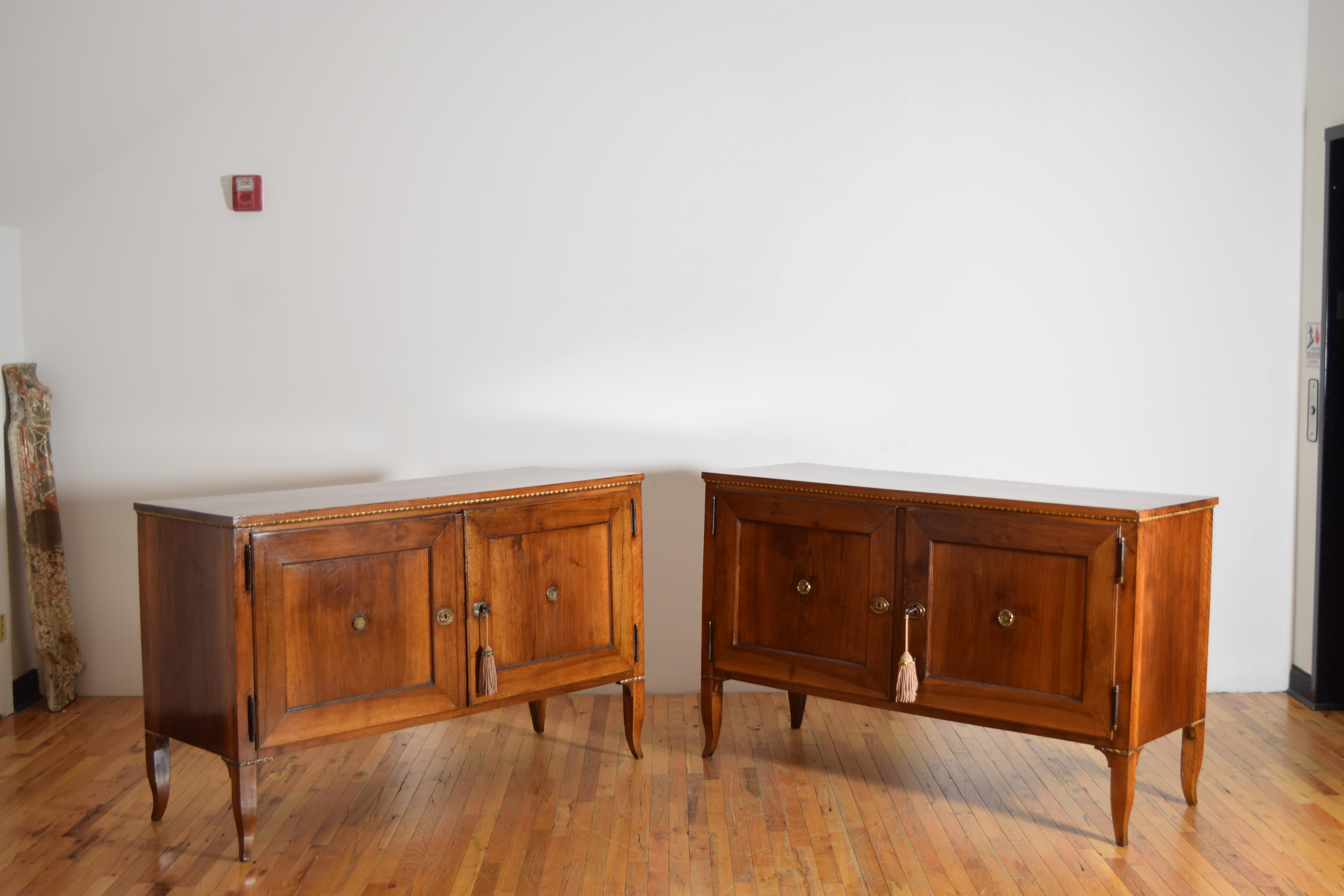 Neoclassical Exceptional Pair Italian, Veneto, Neoclassic Walnut & Giltwood Credenzas, c.1790 For Sale
