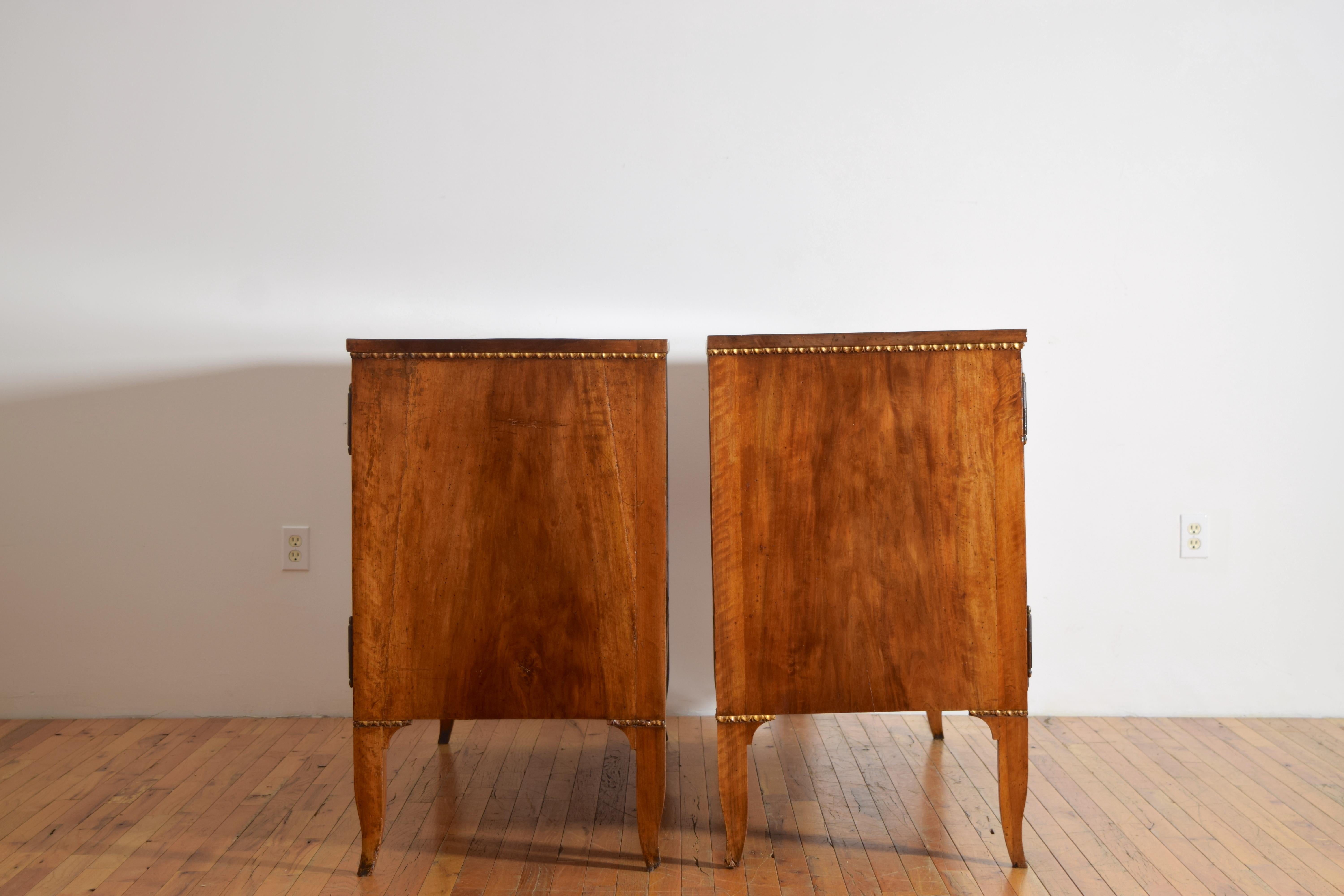 Exceptional Pair Italian, Veneto, Neoclassic Walnut & Giltwood Credenzas, c.1790 For Sale 3