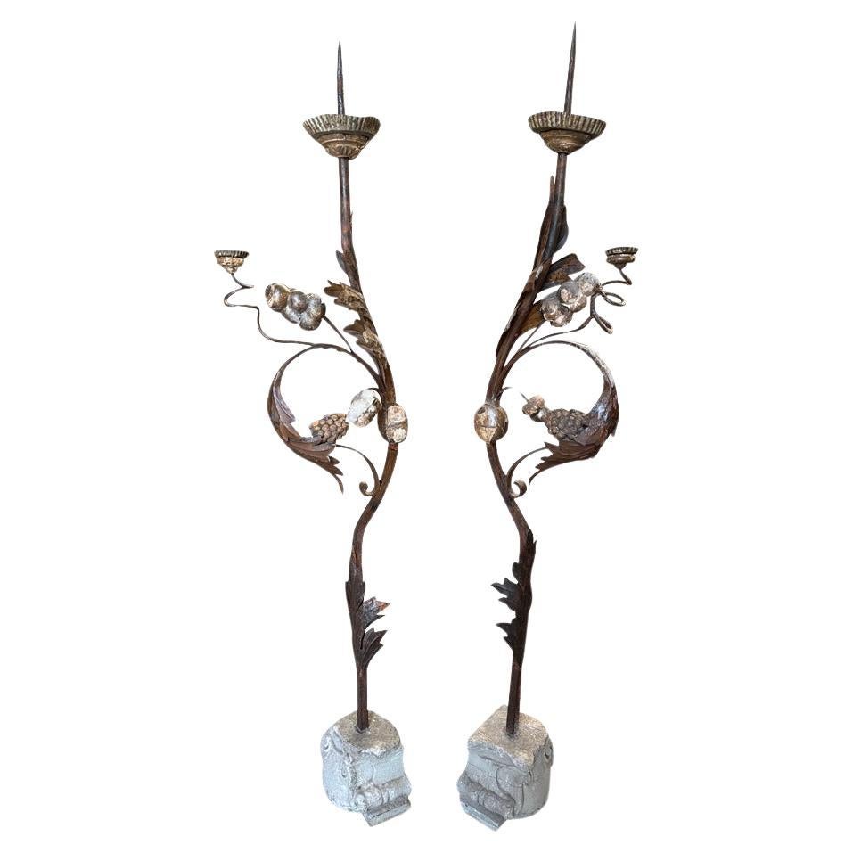 Außergewöhnliche Paar des 17. Jahrhunderts Italienisch Piques Cierges