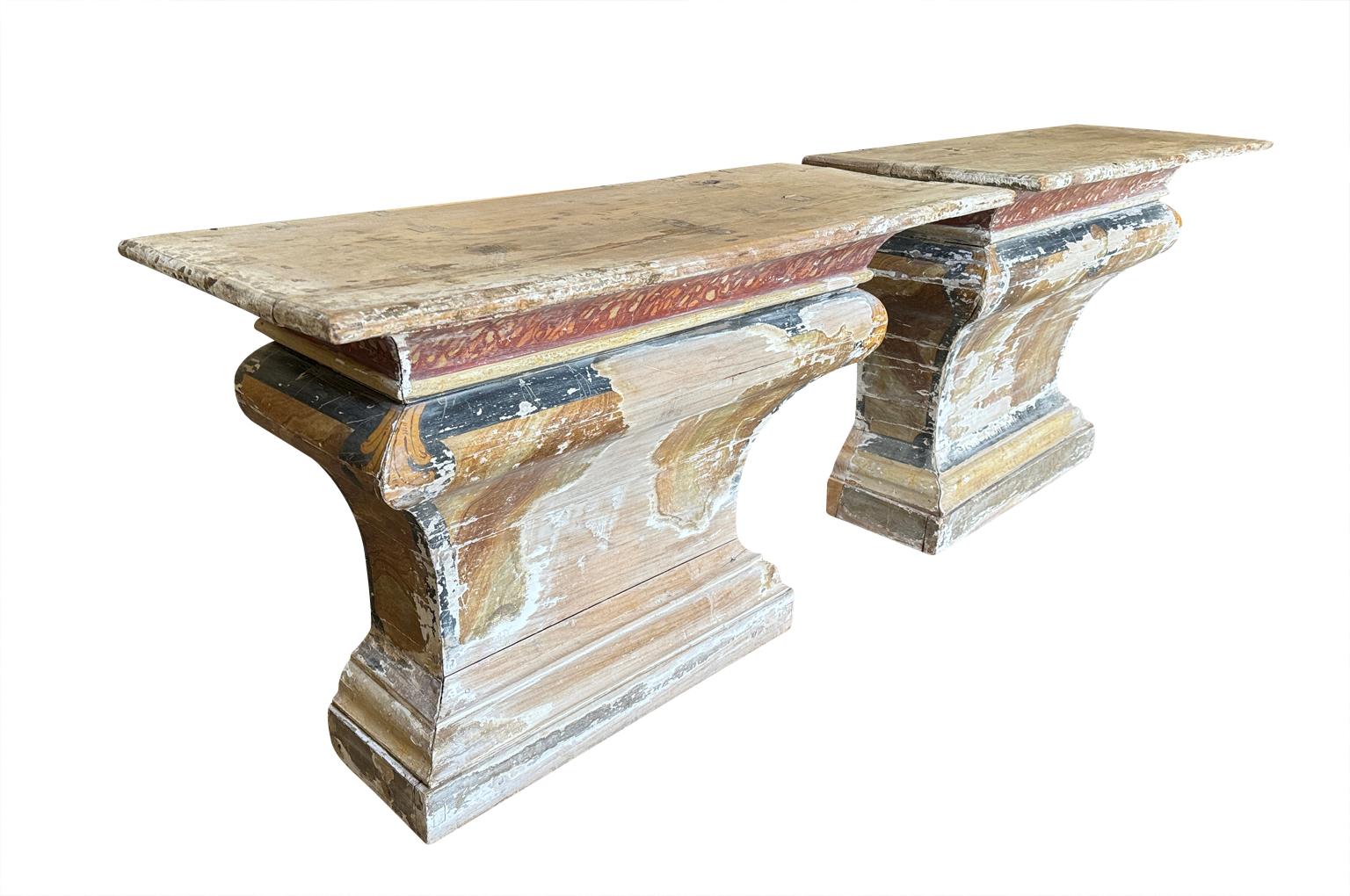 Painted Exceptional Pair Of 18th Century Italian Altars For Sale