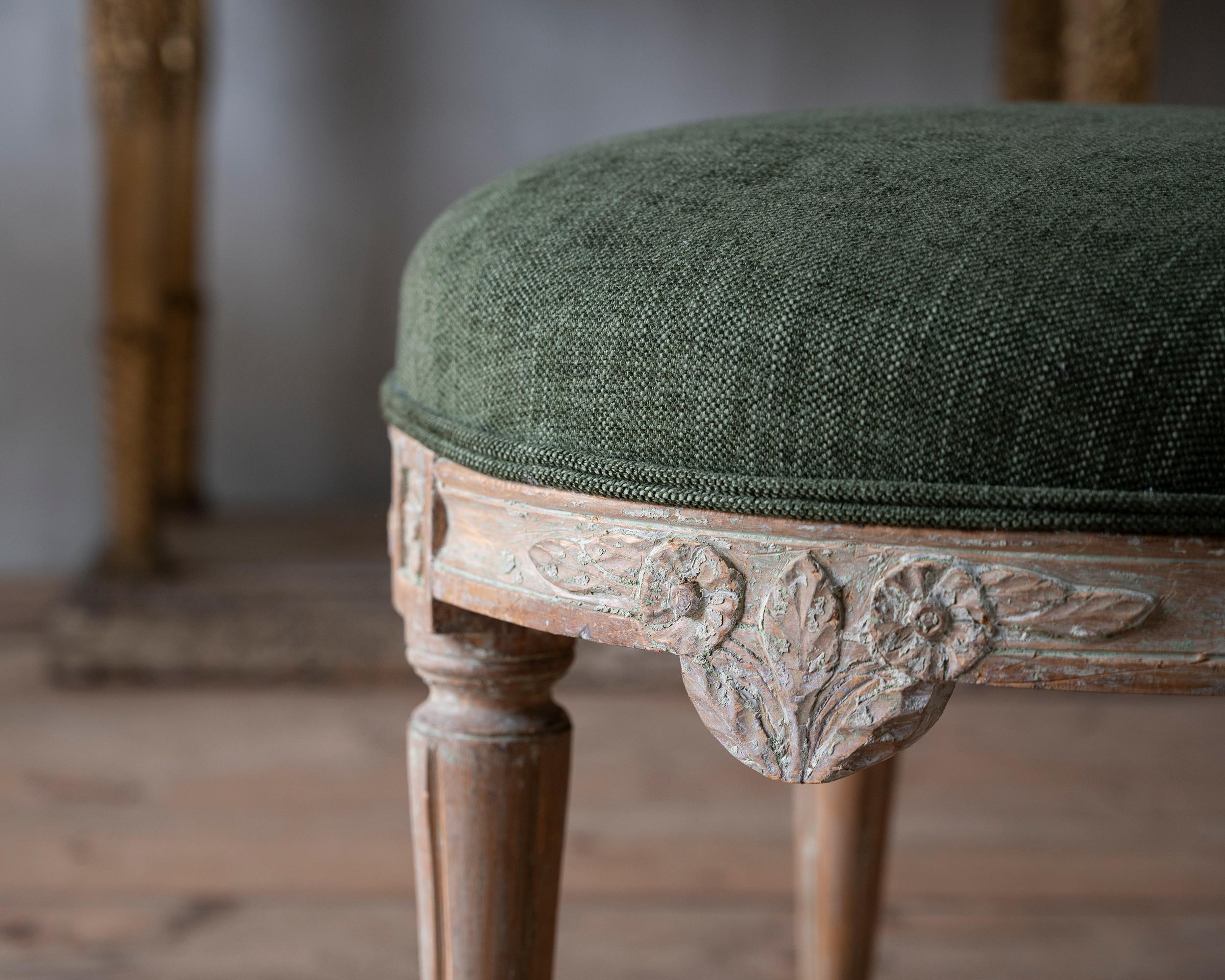 Hand-Crafted Exceptional pair of 19th Century Gustavian Stools For Sale