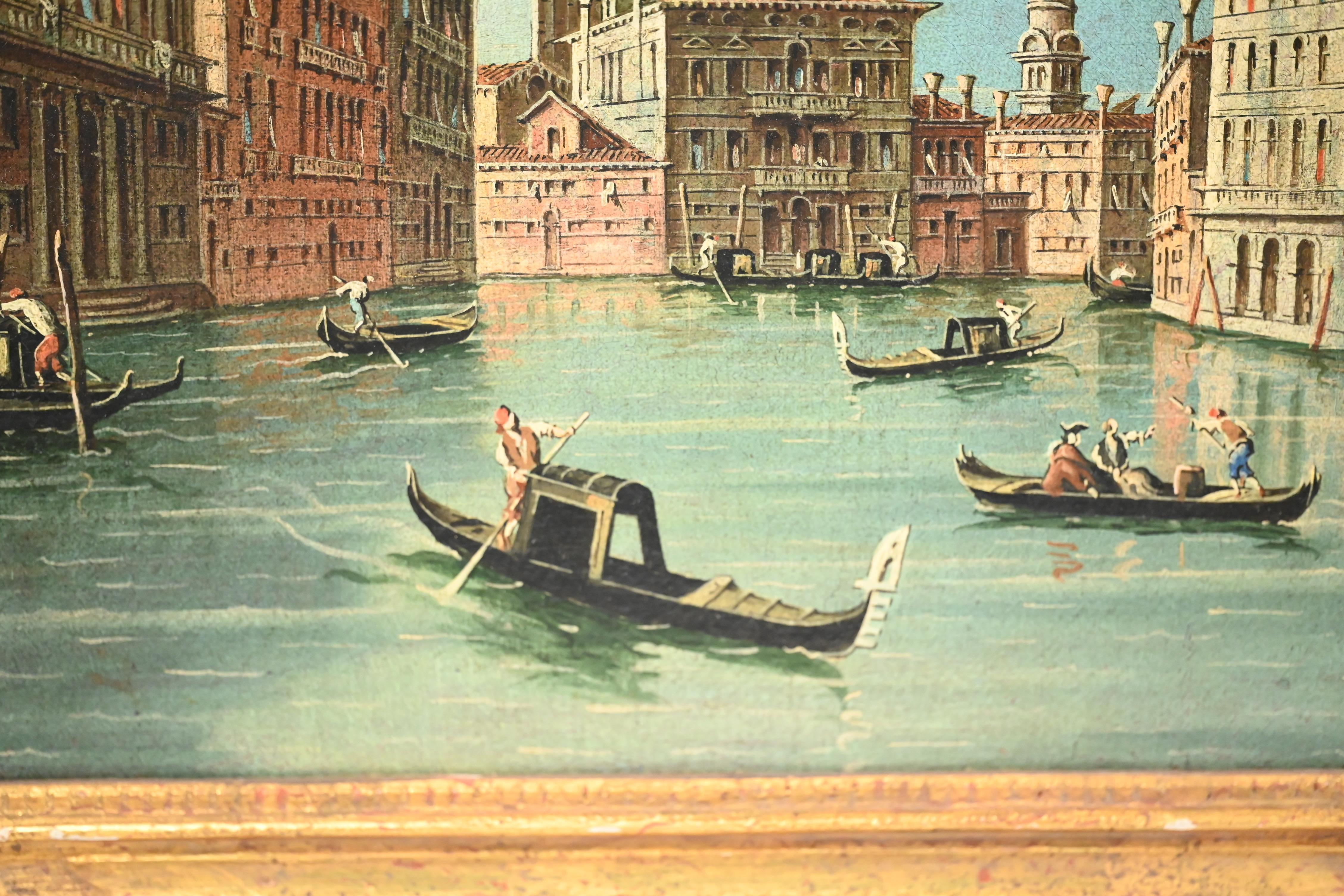 Außergewöhnliches Paar antiker venezianischer Gemälde, Öl auf Leinwand, Gemälde, Mitte des 19. Jahrhunderts  (Italienisch) im Angebot