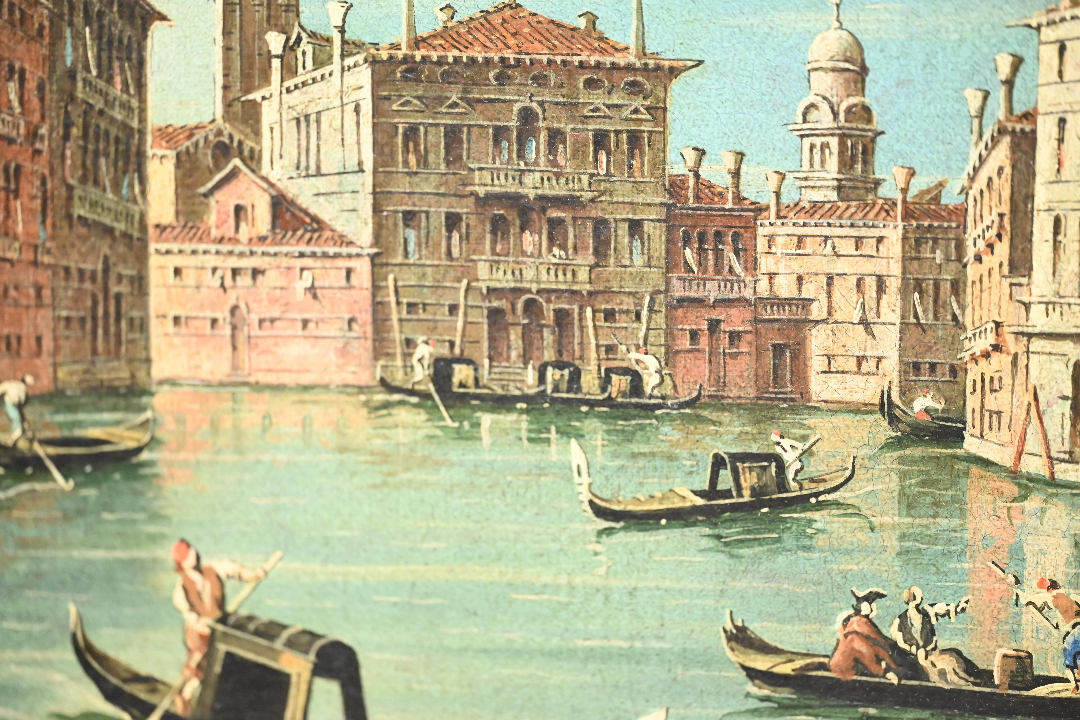 Außergewöhnliches Paar antiker venezianischer Gemälde, Öl auf Leinwand, Gemälde, Mitte des 19. Jahrhunderts  (Geölt) im Angebot
