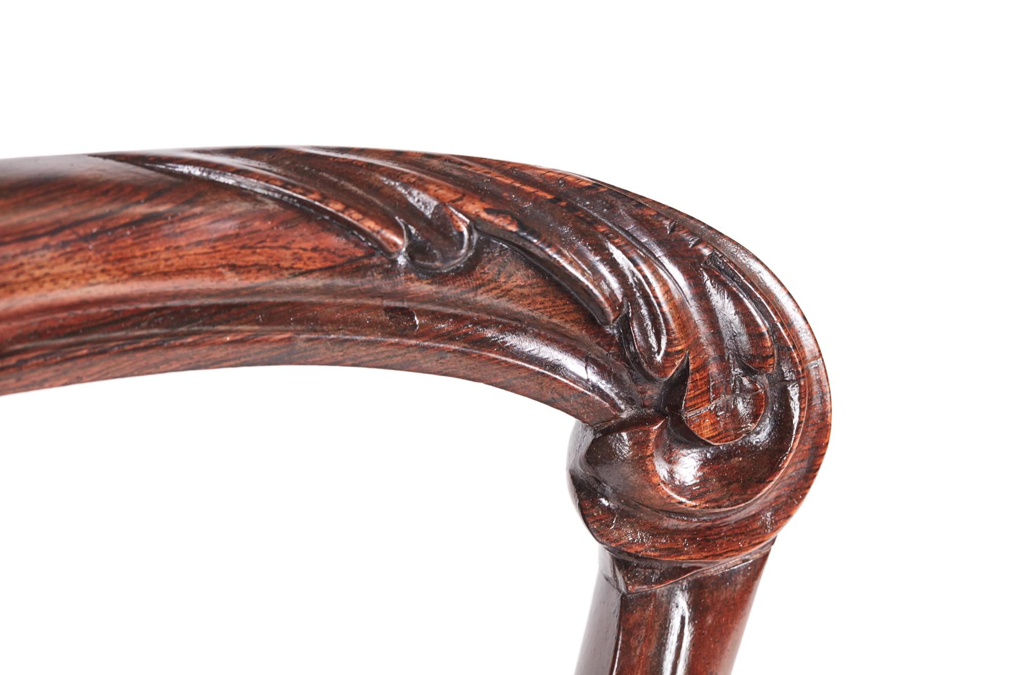Other Exceptional Pair of Antique Victorian Carved Rosewood Side Chairs For Sale