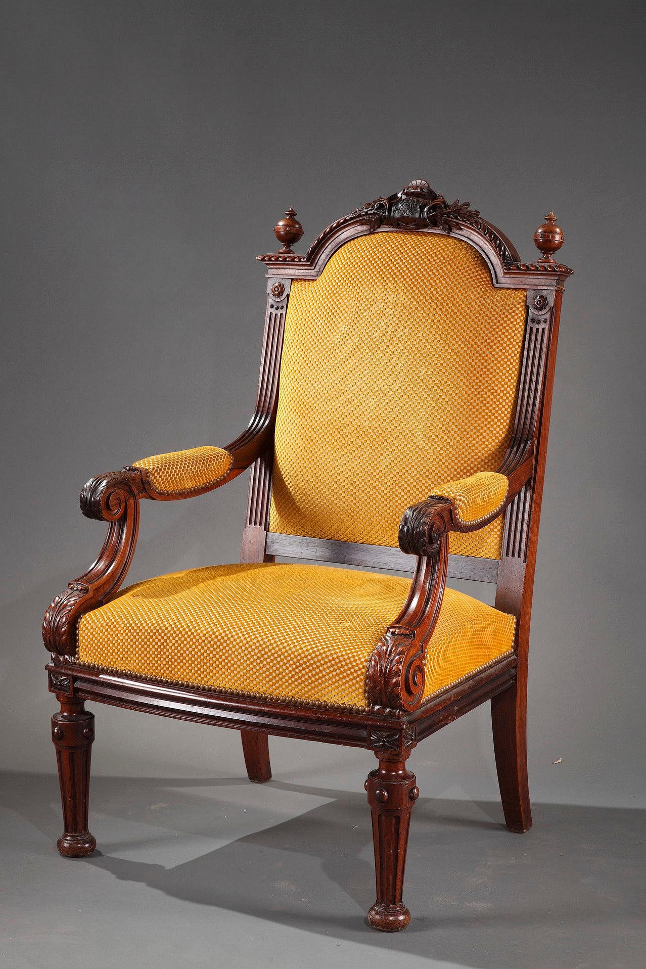 Renaissance Pair of Armchairs Attributed to H.A. Fourdinois, France, c1870 For Sale