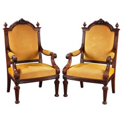 Pair of Armchairs Attributed to H.A. Fourdinois, France, c1870
