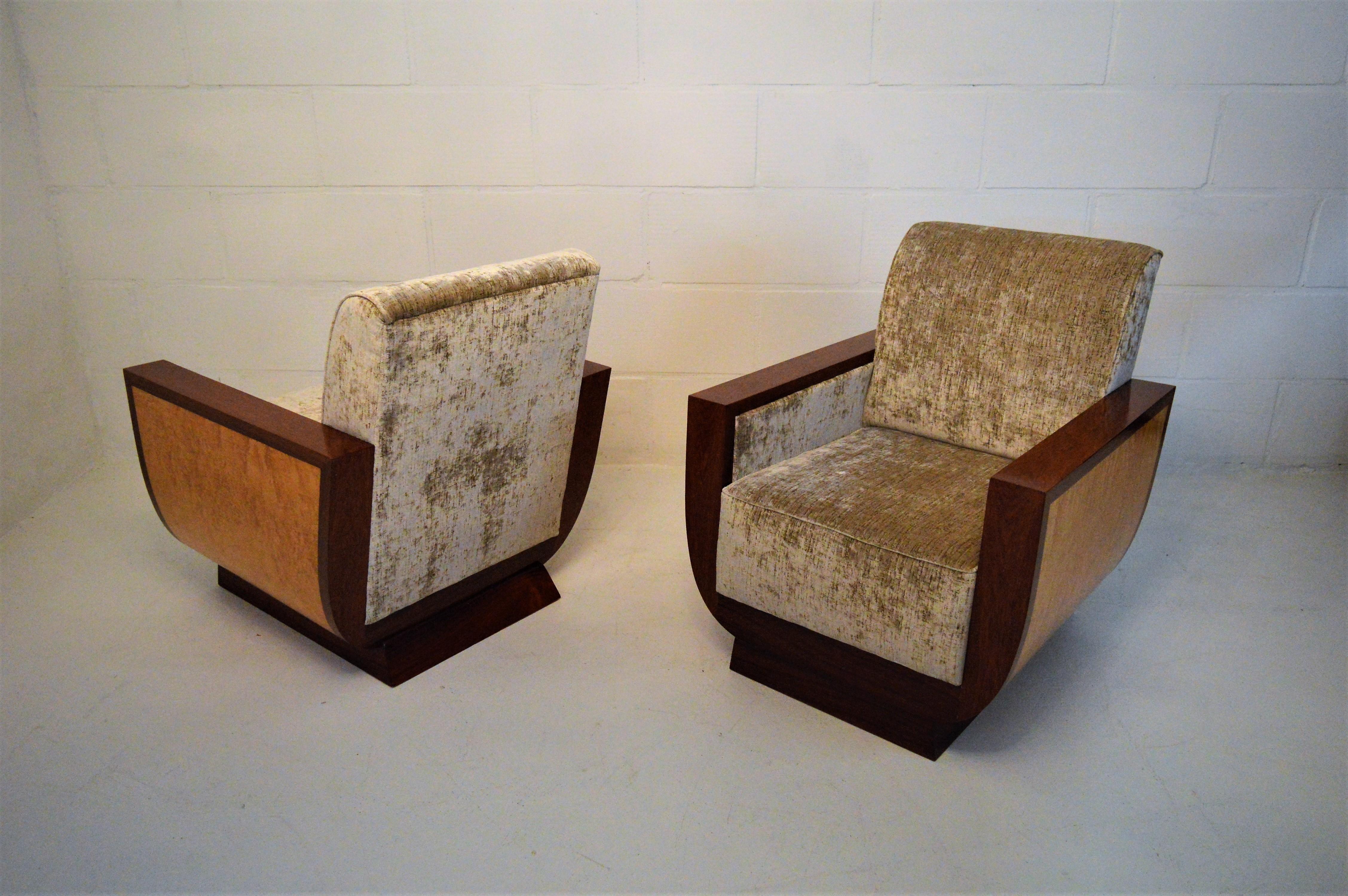 Exceptional Pair of Art Deco Fauteuils in the Manner of Dominique In Excellent Condition In Castenray, NL