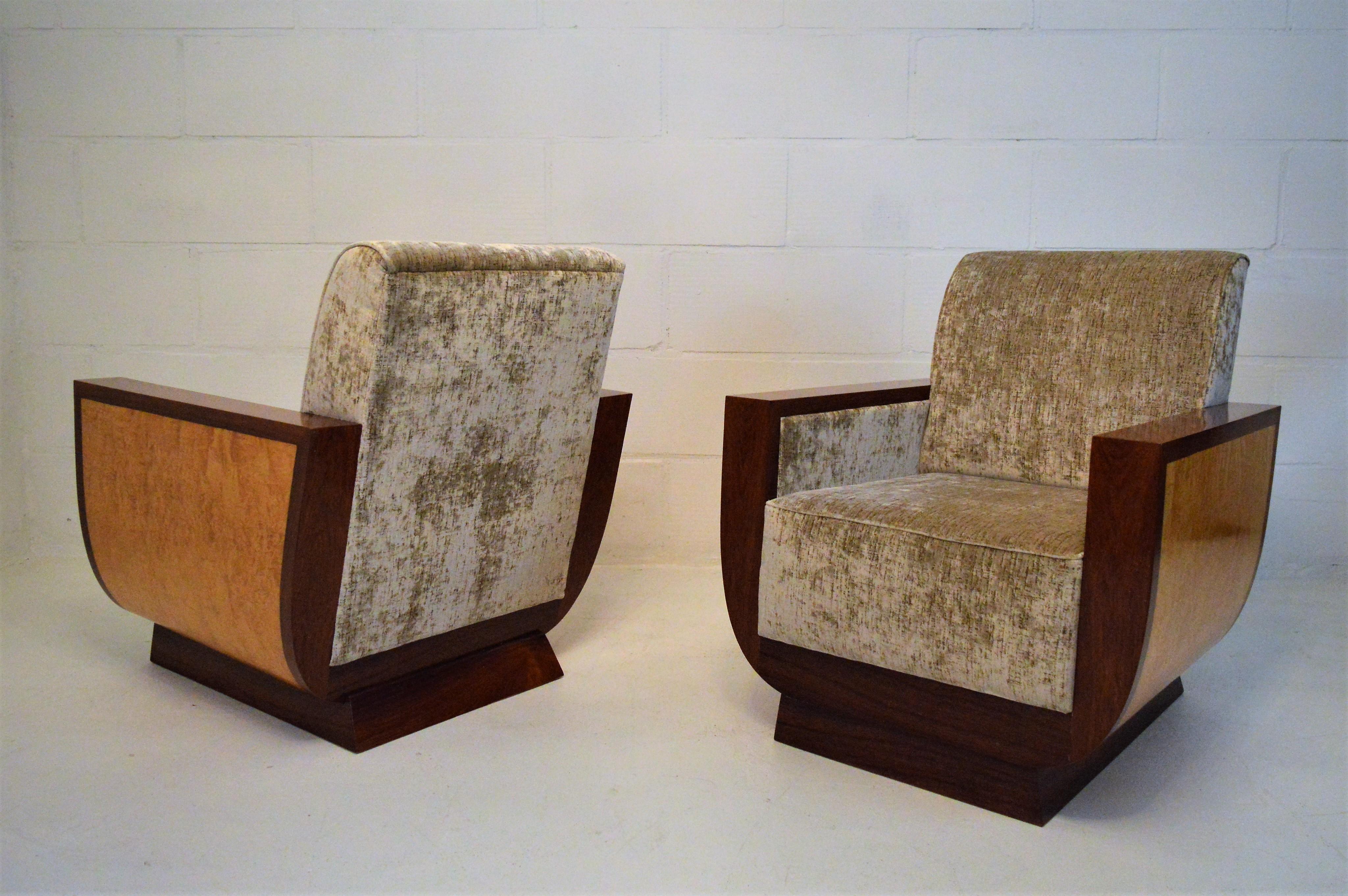 Mid-20th Century Exceptional Pair of Art Deco Fauteuils in the Manner of Dominique