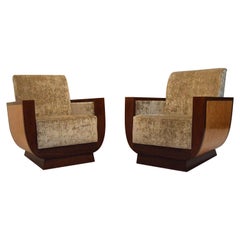 Exceptional Pair of Art Deco Fauteuils in the Manner of Dominique