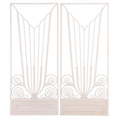Exceptional Pair of Art Deco Style Iron Door Panels.