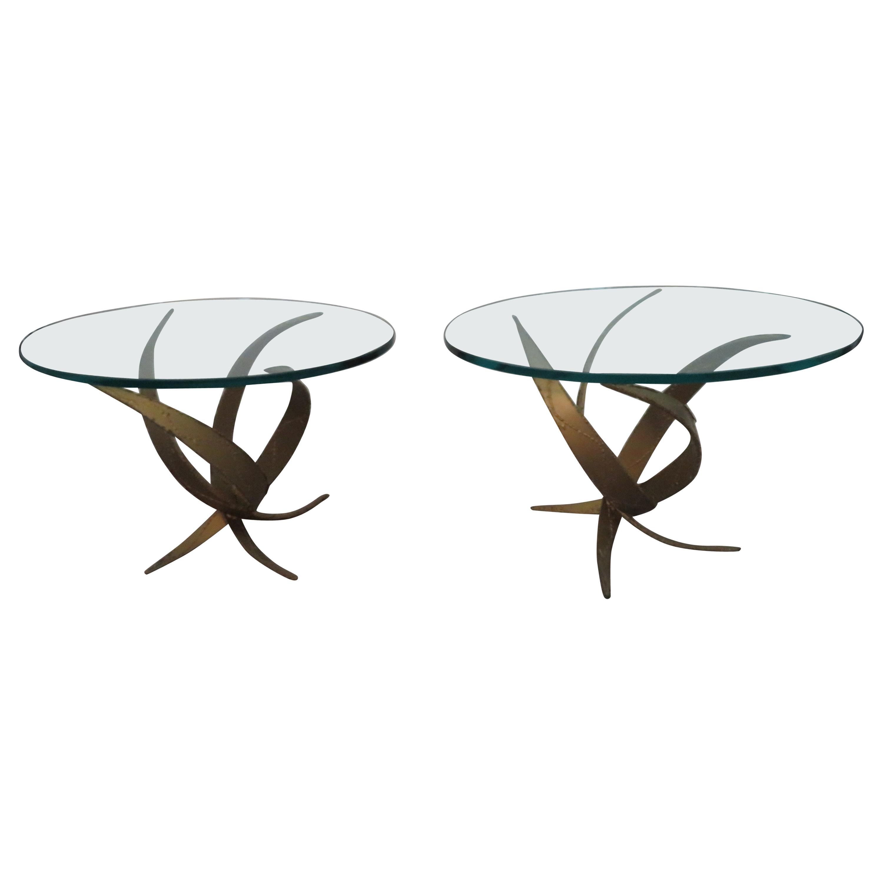 Exceptional Pair of Brutalist Side End Tables Silas Seandel style Mid-Century For Sale