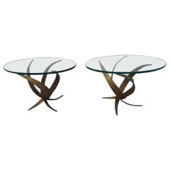 Exceptional Pair of Brutalist Side End Tables Silas Seandel style Mid-Century