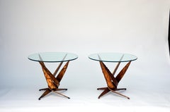 Exceptional Pair of Brutalist Side Tables by Silas Seandel