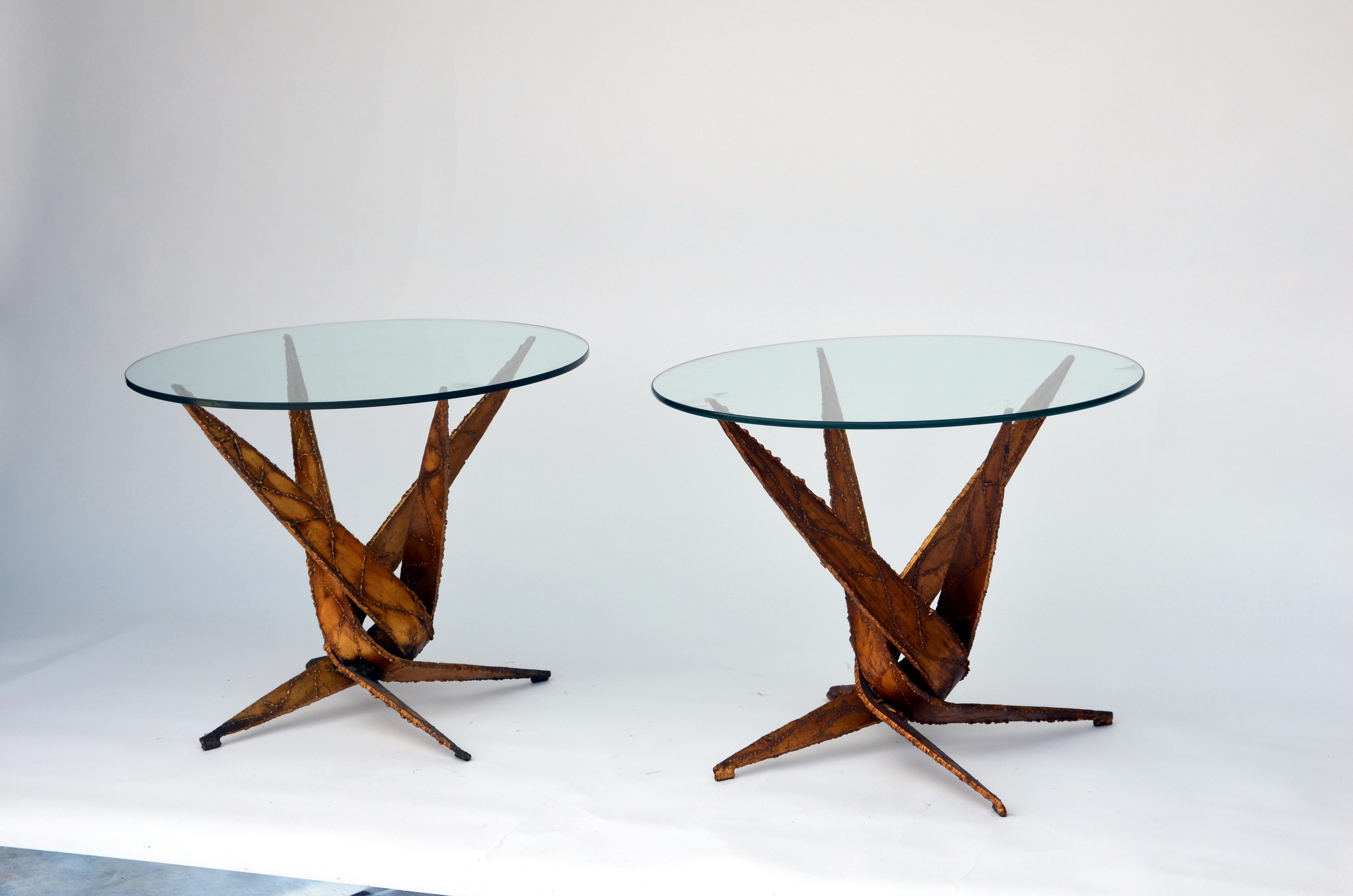 Organic Modern Exceptional Pair of Brutalist Side Tables by Silas Seandel