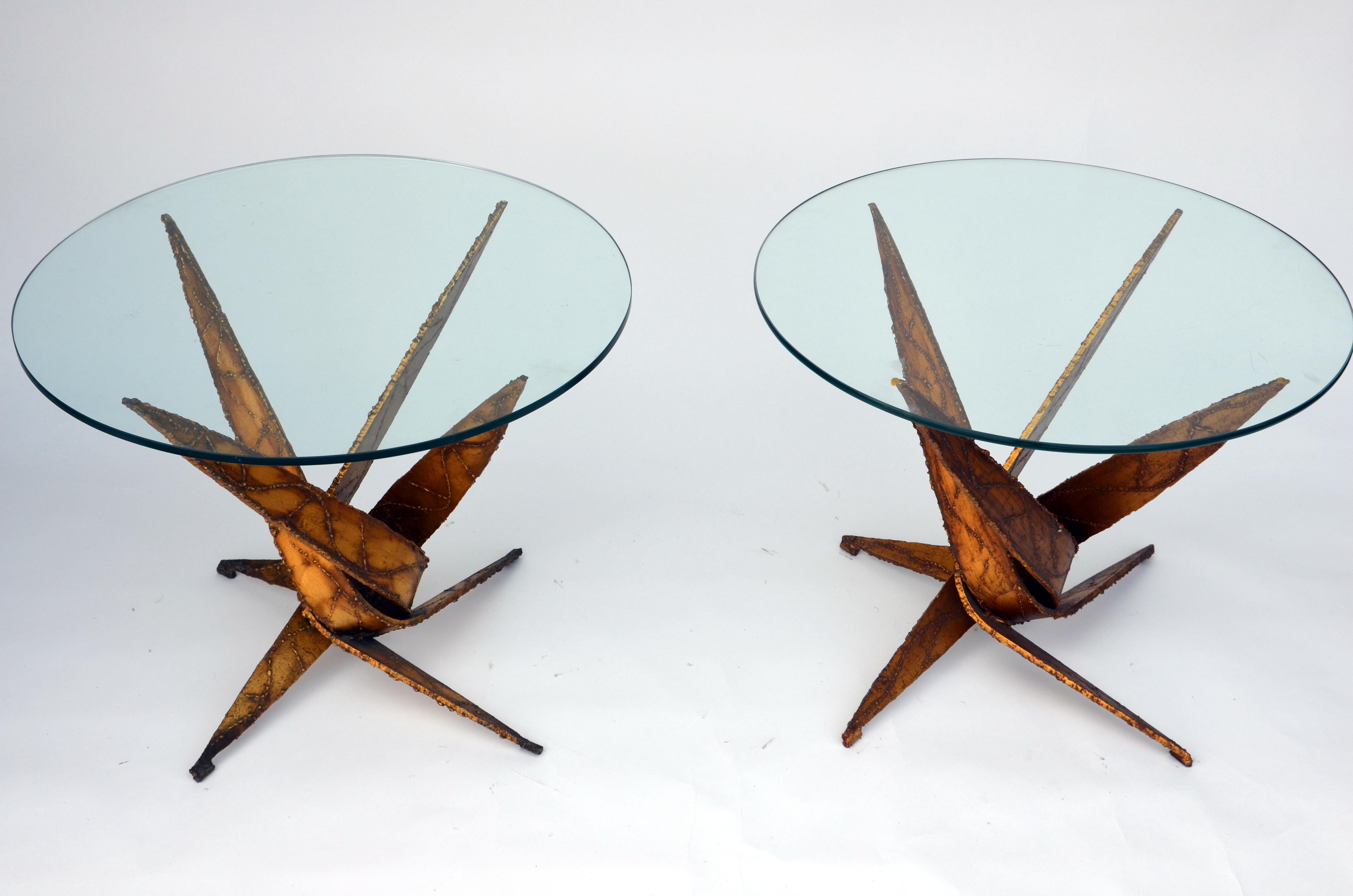 American Exceptional Pair of Brutalist Side Tables by Silas Seandel