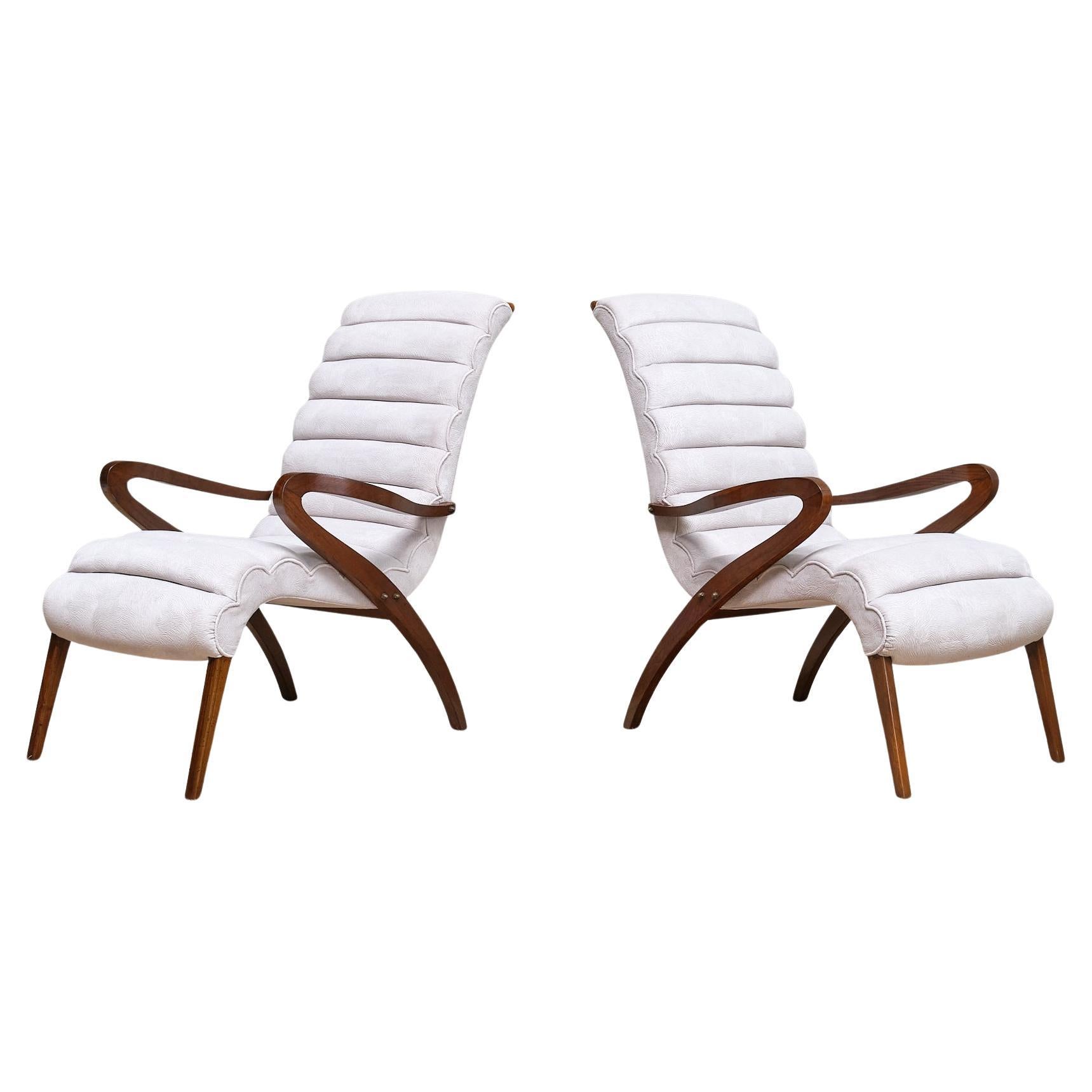 Exceptionnelle paire de fauteuils attribués à Carlo Enrico Rava, Italie, années 1940
