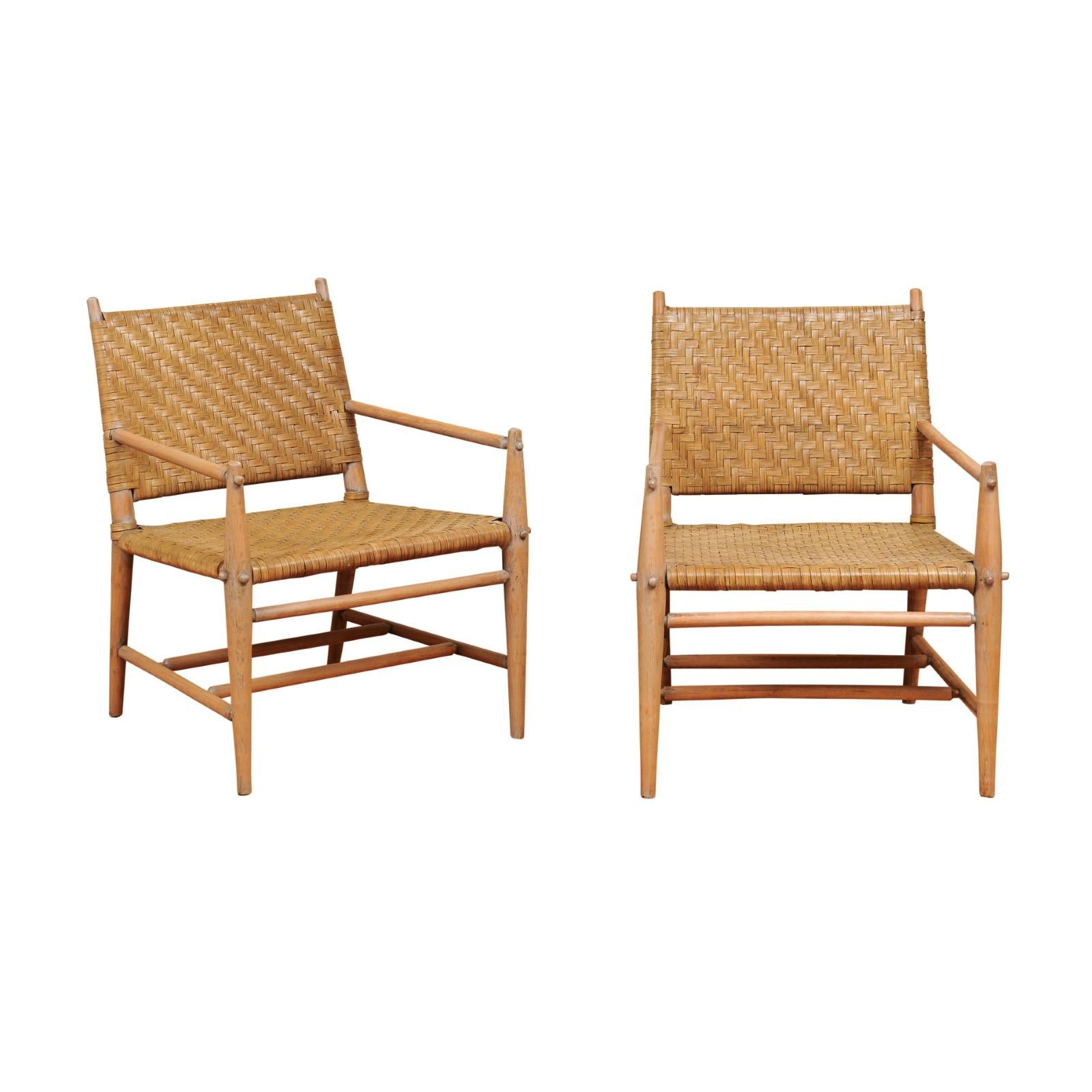 Exceptionnelle paire de chaises longues en OakCA par Russel Wright, vers 1940 en vente 12