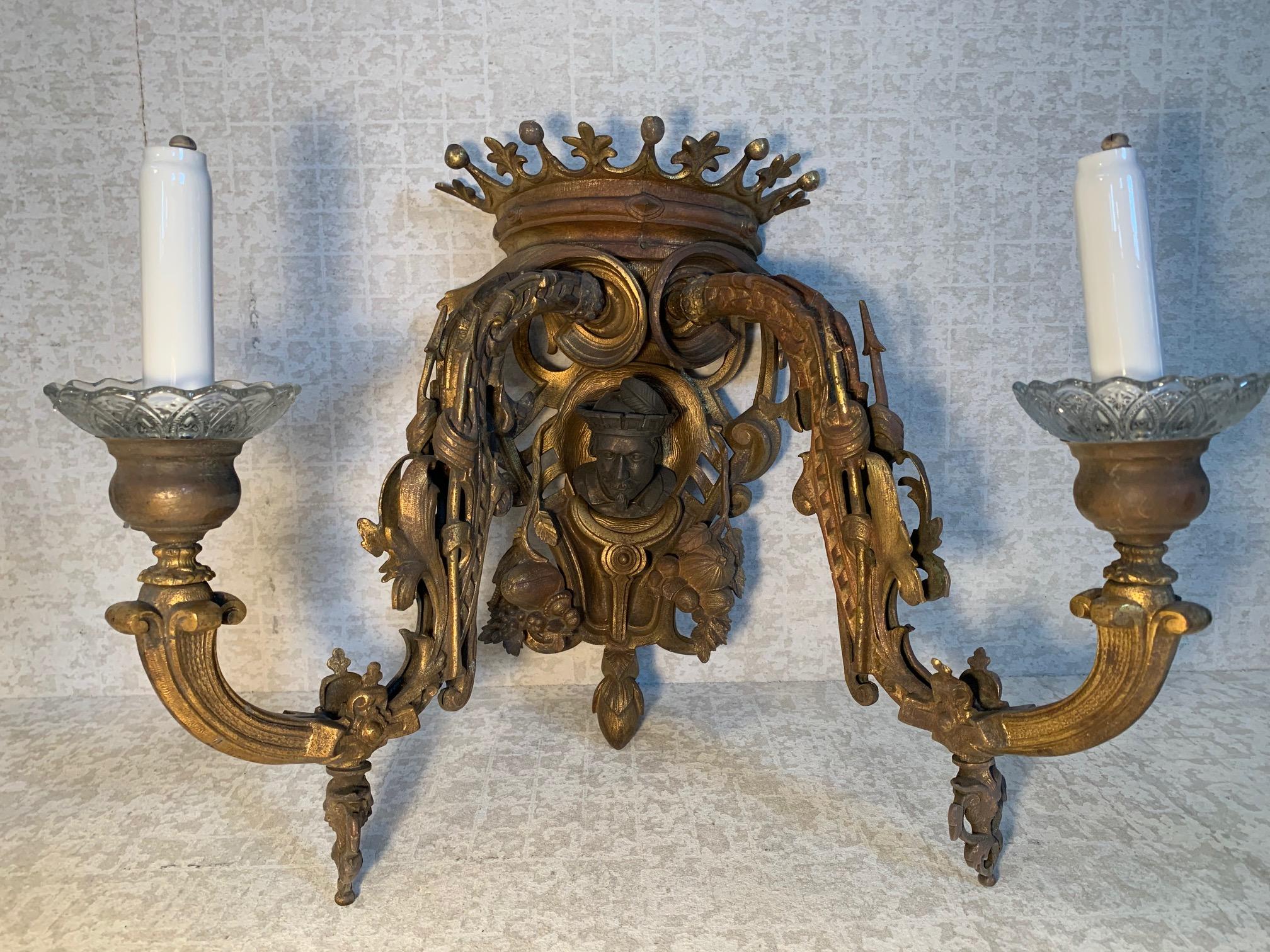 Victorian Exceptional Pair of Cornelius Wall Scones For Sale