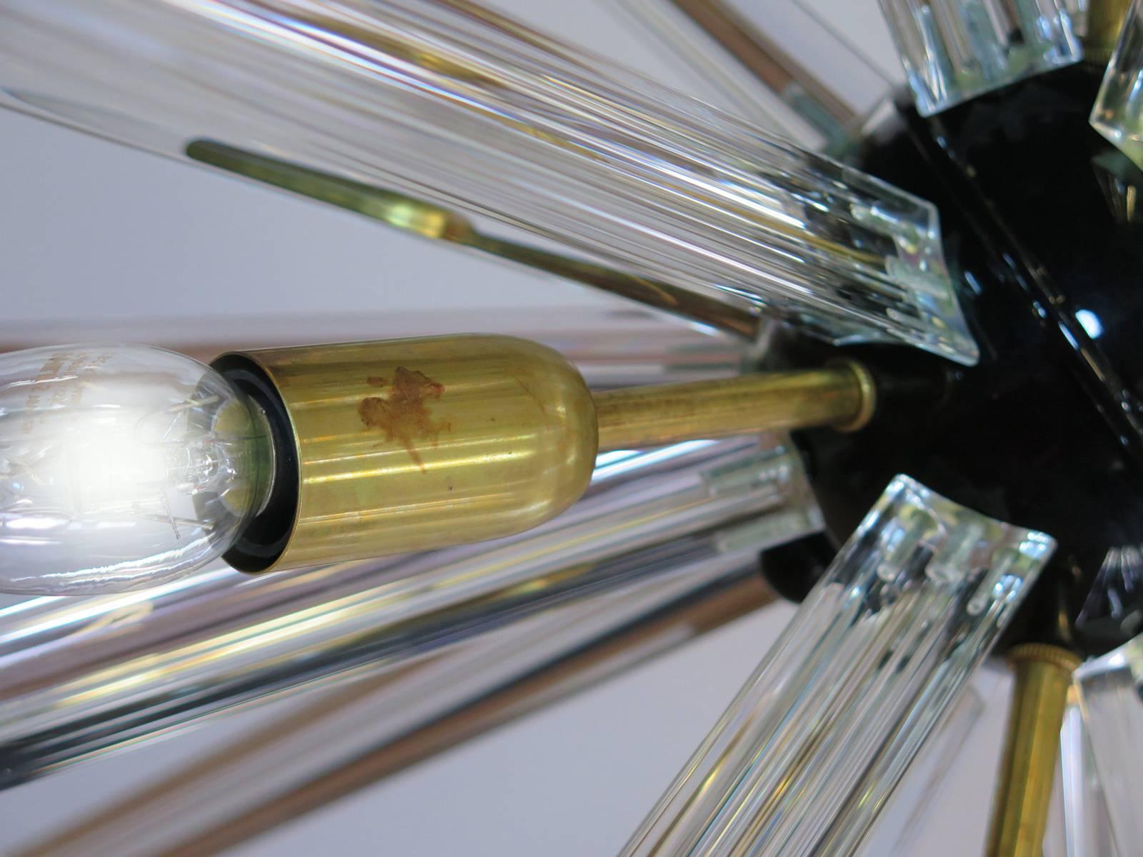 Exceptional Pair of Sputnik Chandeliers, 30 crystal glass Murano, 1990 For Sale 3