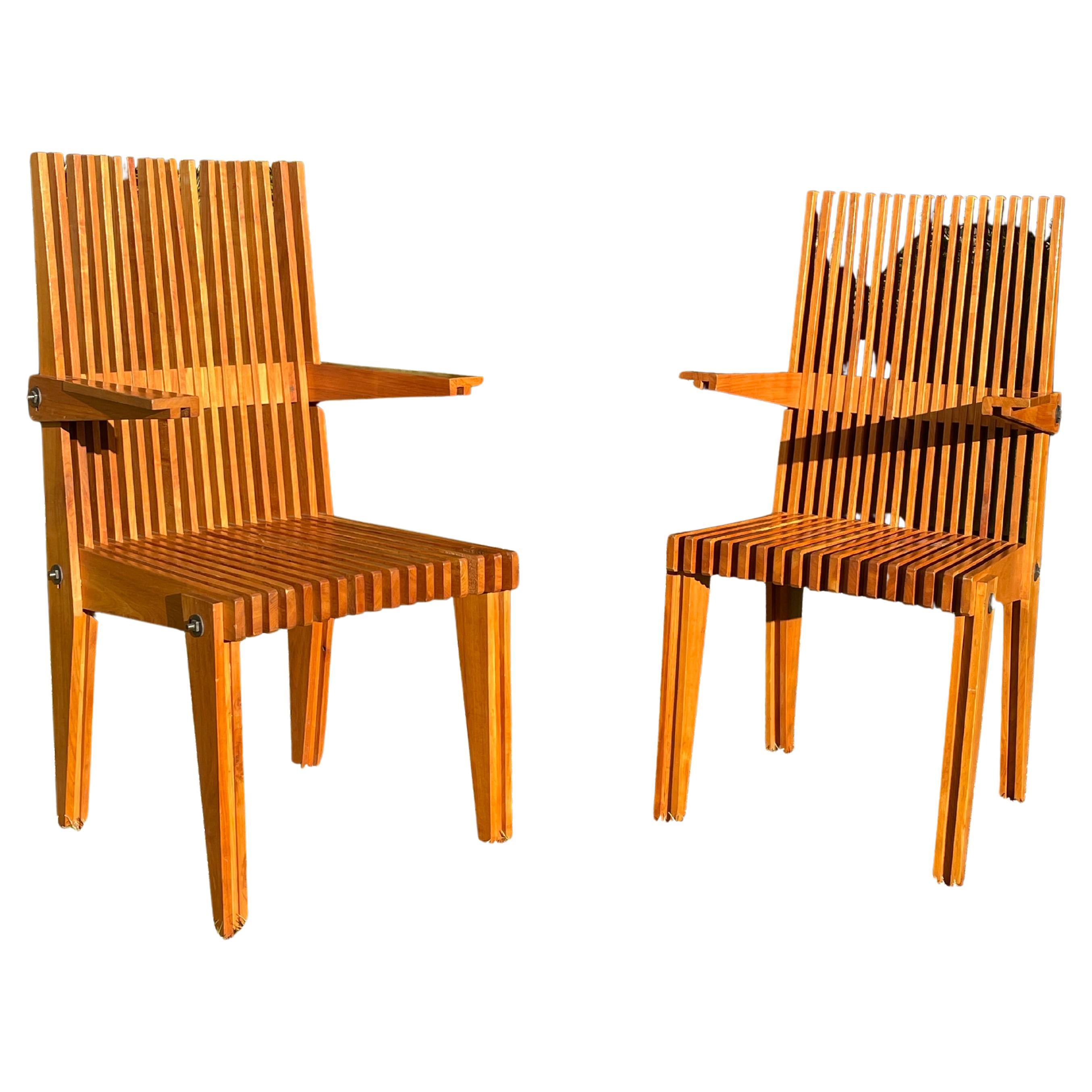 Eccezionale coppia di poltrone francesi di metà secolo in olmo, circa 1950 in vendita