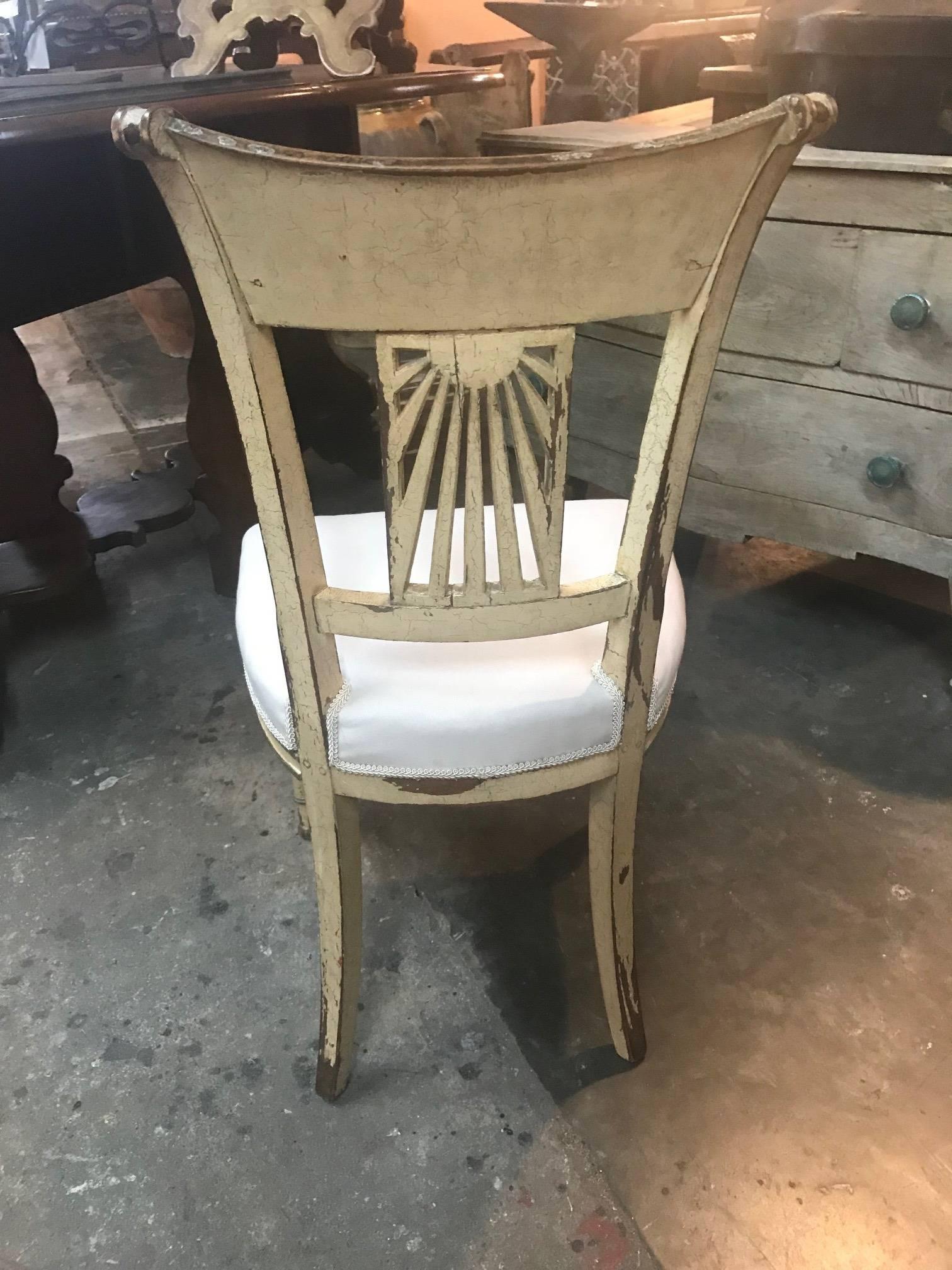 Exceptional Pair of French Period Directoire Side Chairs 1