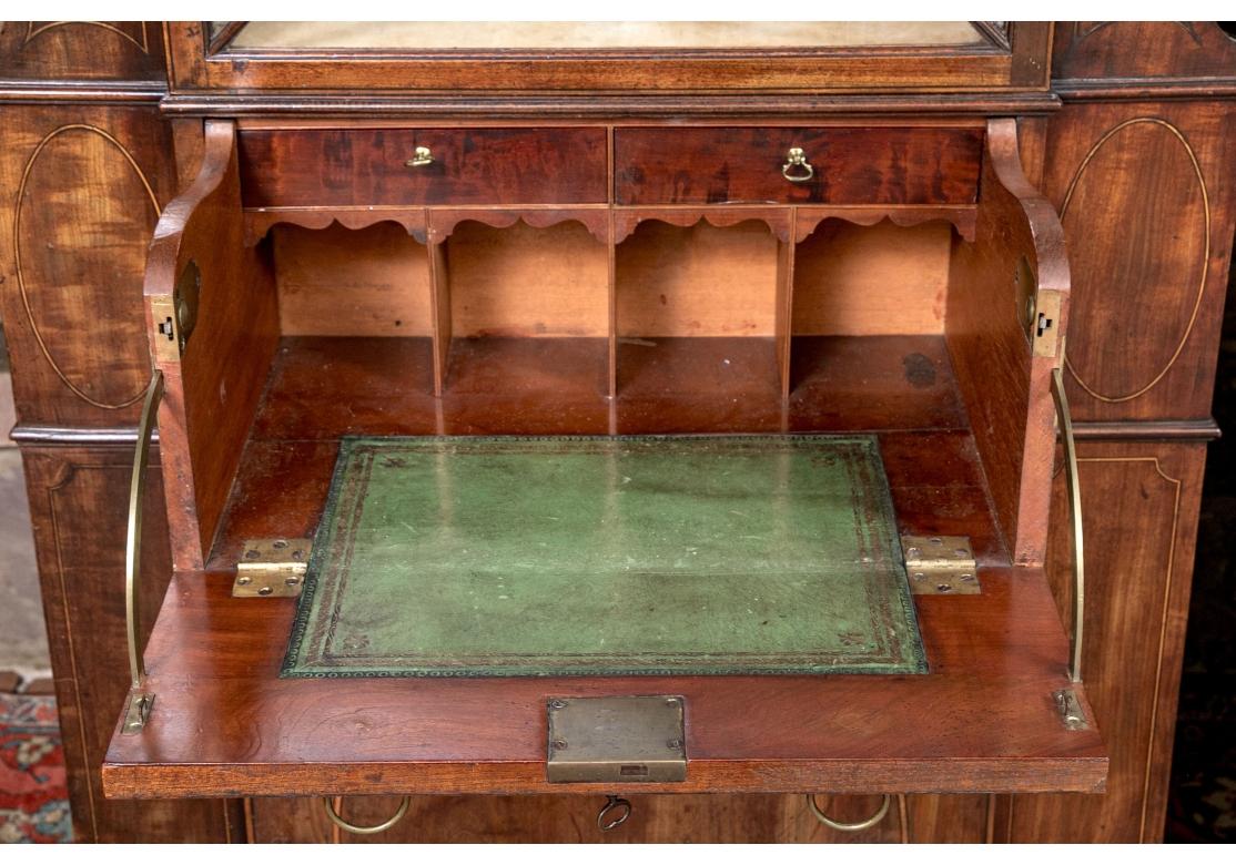 19th Century Exceptional Pair Of George III Style Mahogany Secretary Bookcases  For Sale