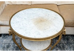 Pair of 20th Century Gilt Bronze and Marble Gueridon Tables
