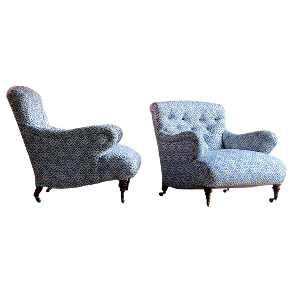 Exceptional Pair of Howard & Sons ‘Bridgewater’ Armchairs, circa 1880