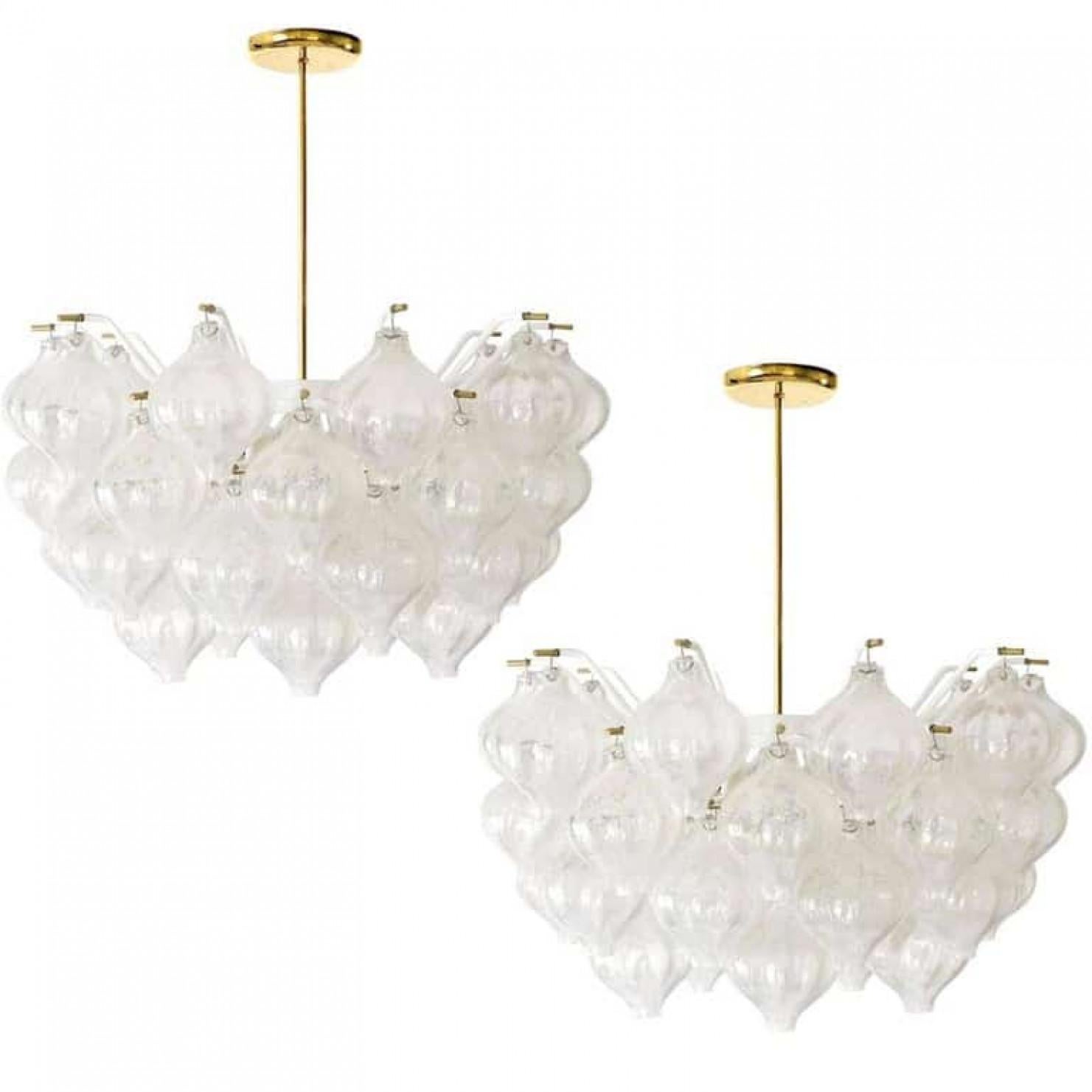Altro Exceptional Pair of Kalmar 'Tulipan' Light Fixtures, 1960s in vendita