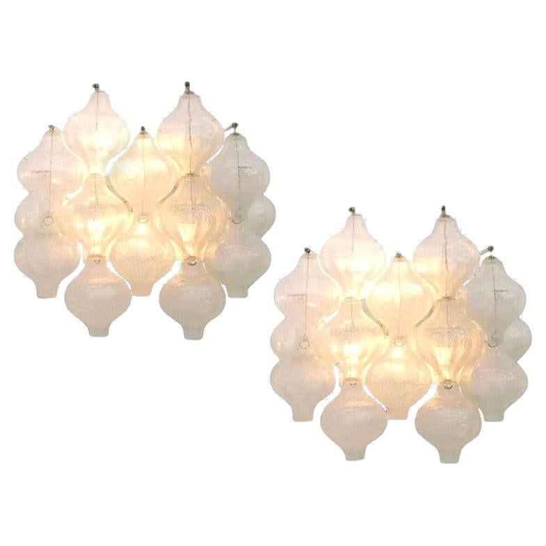 Exceptional Pair of Kalmar 'Tulipan' Wall Sconces, 1960s For Sale