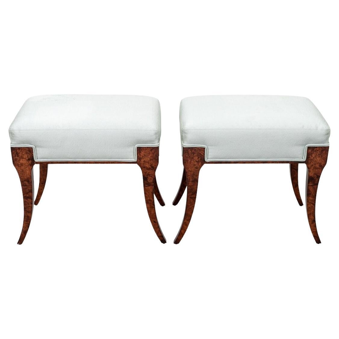 Exceptional Pair of Klismos Style Benches by William Switzer