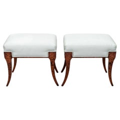 Exceptional Pair of Klismos Style Benches by William Switzer