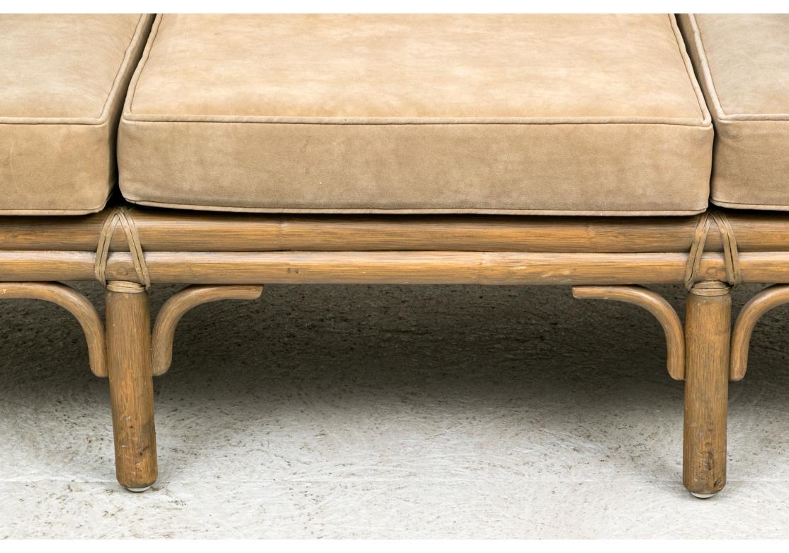 Exceptional Pair Of McGuire Rattan Framed Sofas For Sale 1