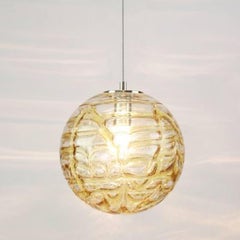 Exceptional Pair of Murano Glass Pendant Lights Venini Style, 1960s