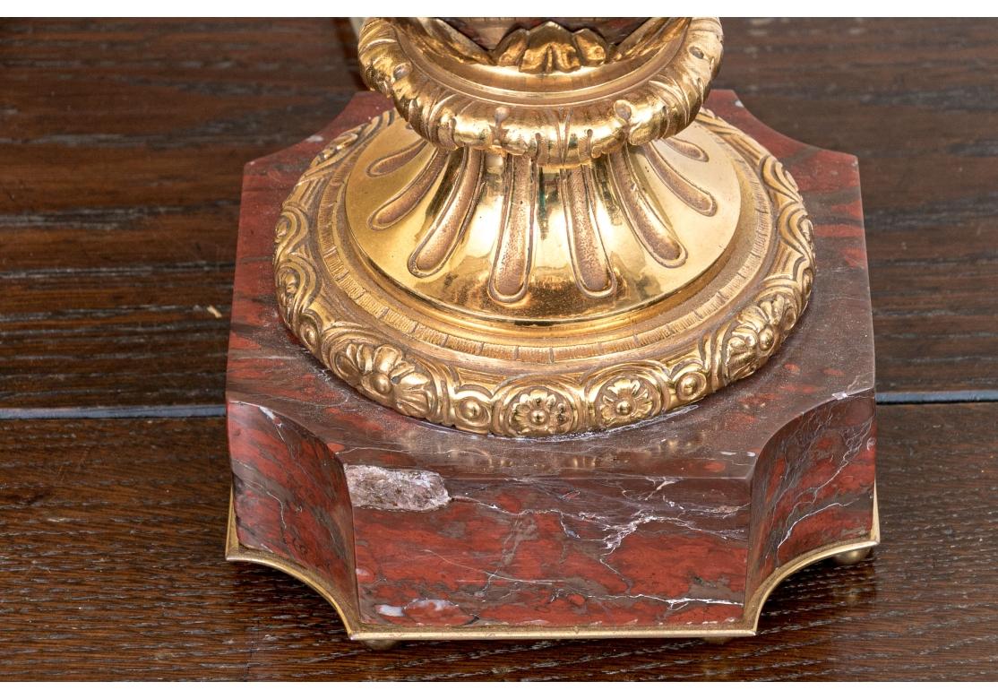 Exceptional Pair Of Neoclassical Style Porphyry Table Lamps For Sale 6