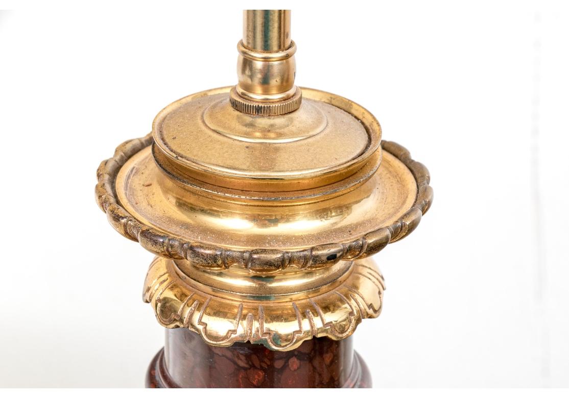 Exceptional Pair Of Neoclassical Style Porphyry Table Lamps For Sale 8