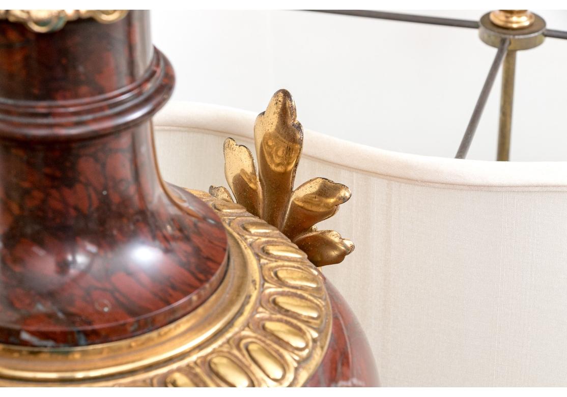 Exceptional Pair Of Neoclassical Style Porphyry Table Lamps For Sale 10