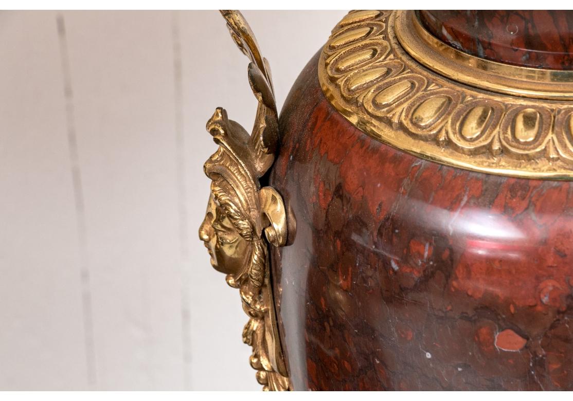 Exceptional Pair Of Neoclassical Style Porphyry Table Lamps For Sale 11