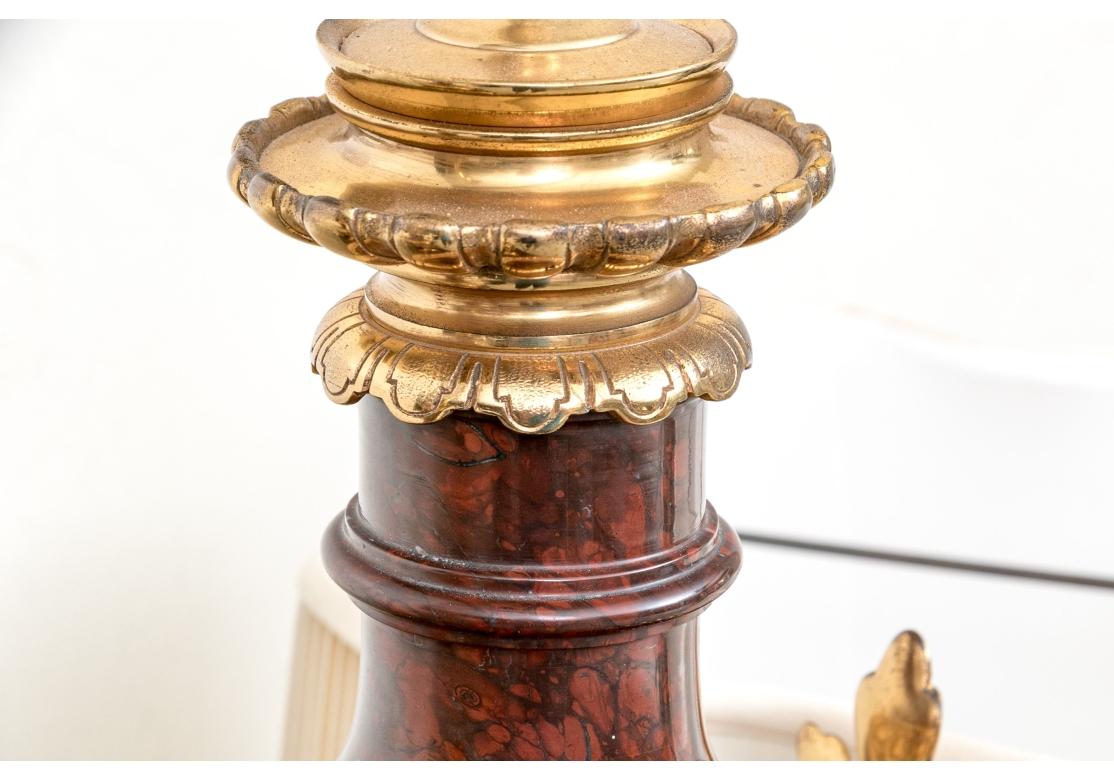 Exceptional Pair Of Neoclassical Style Porphyry Table Lamps For Sale 12