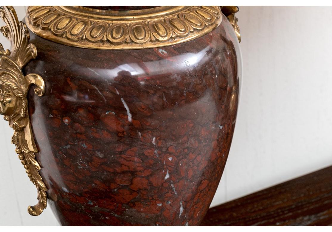 Exceptional Pair Of Neoclassical Style Porphyry Table Lamps For Sale 3