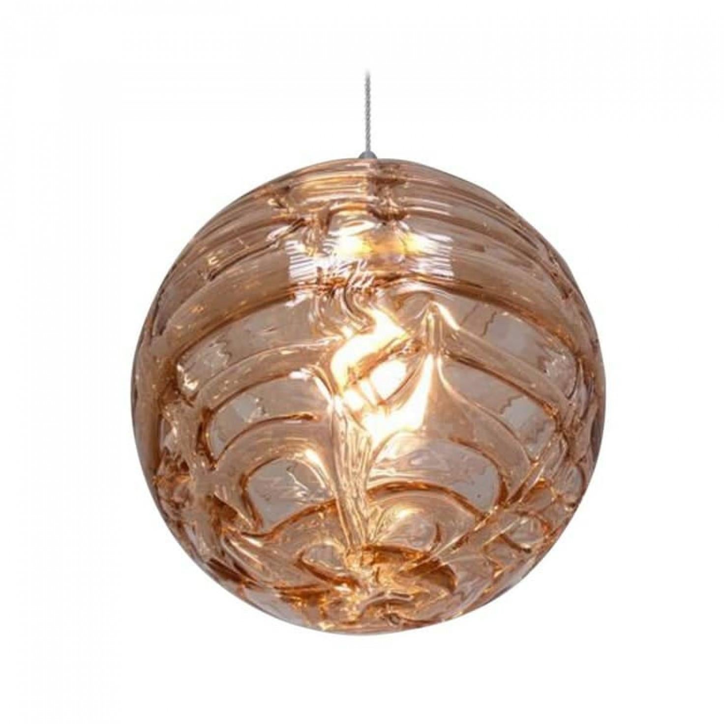Autre Exceptional Pair of Pink Murano Glass Pendant Lights Venini Style, 1960 en vente