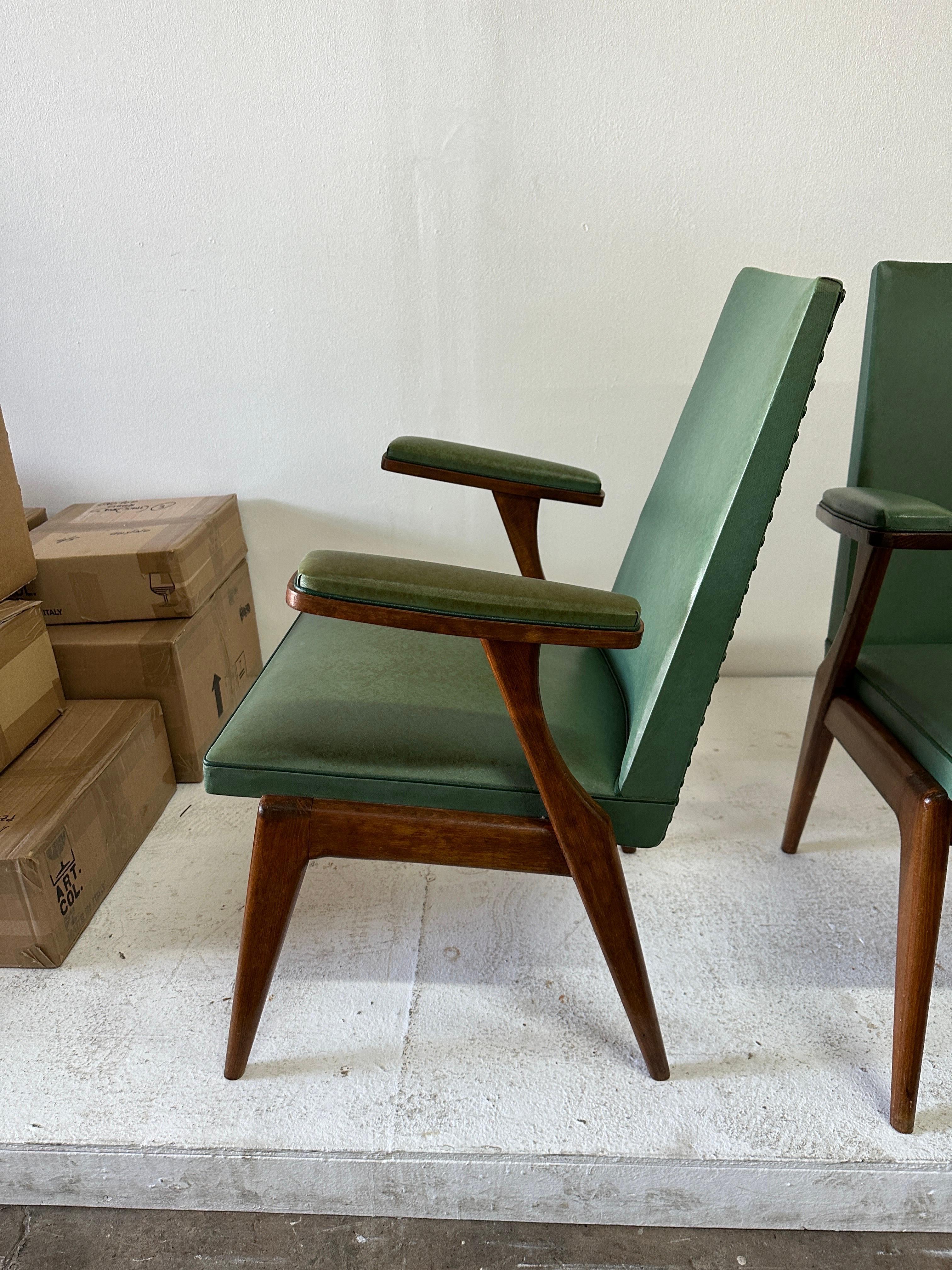 Exceptional Pair of Sculptural French Walnut Chairs, Pair 6